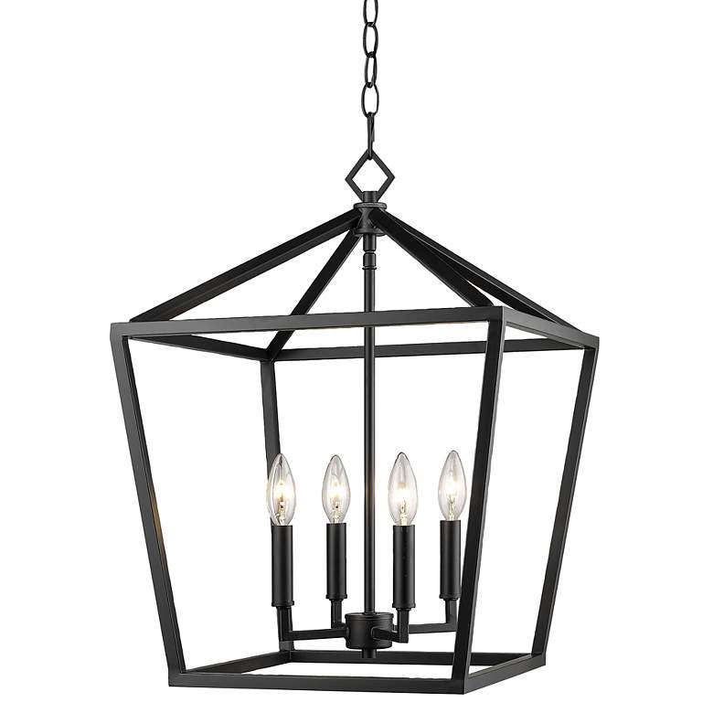 Image 2 Millennium Corona 16 inch Wide Open Candelabra Frame Matte Black Pendant