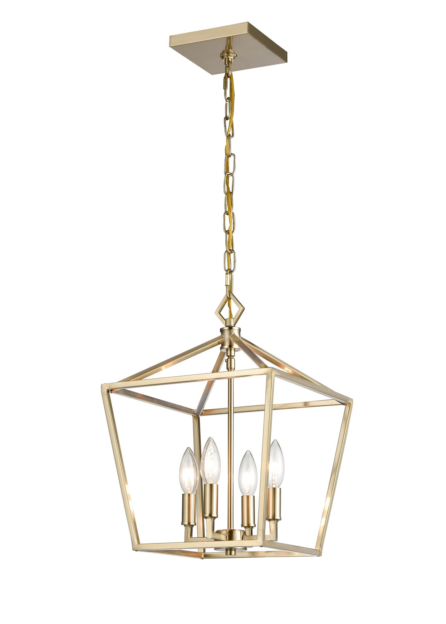 Image 2 Millennium Corona 4-Light 12" Modern Gold Pendant with Glass Shade more views