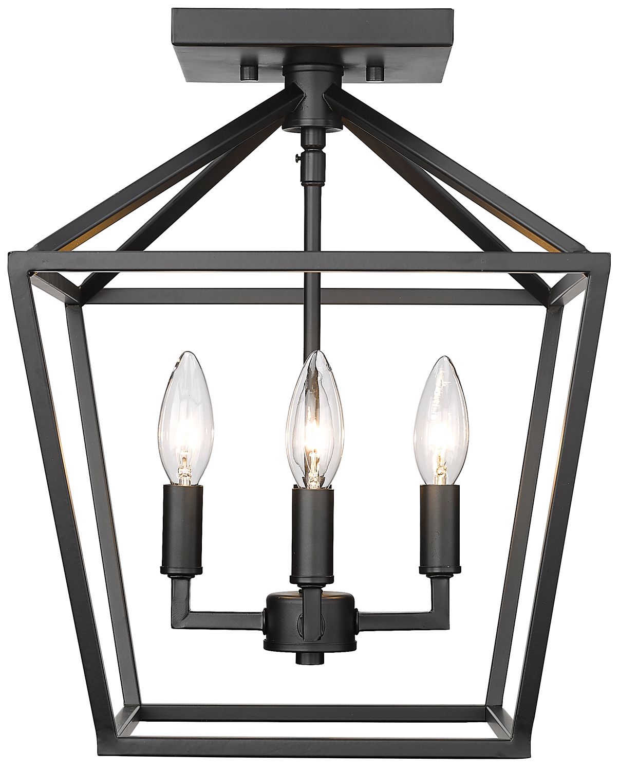 Millennium Corona 4-Light 12" Matte Black Semi-Flush