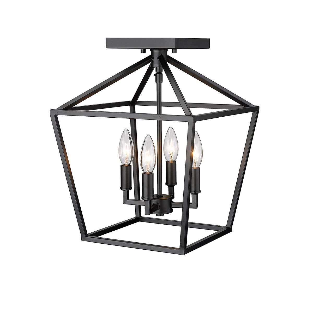 Image 4 Millennium Corona 4-Light 12" Matte Black Semi-Flush more views