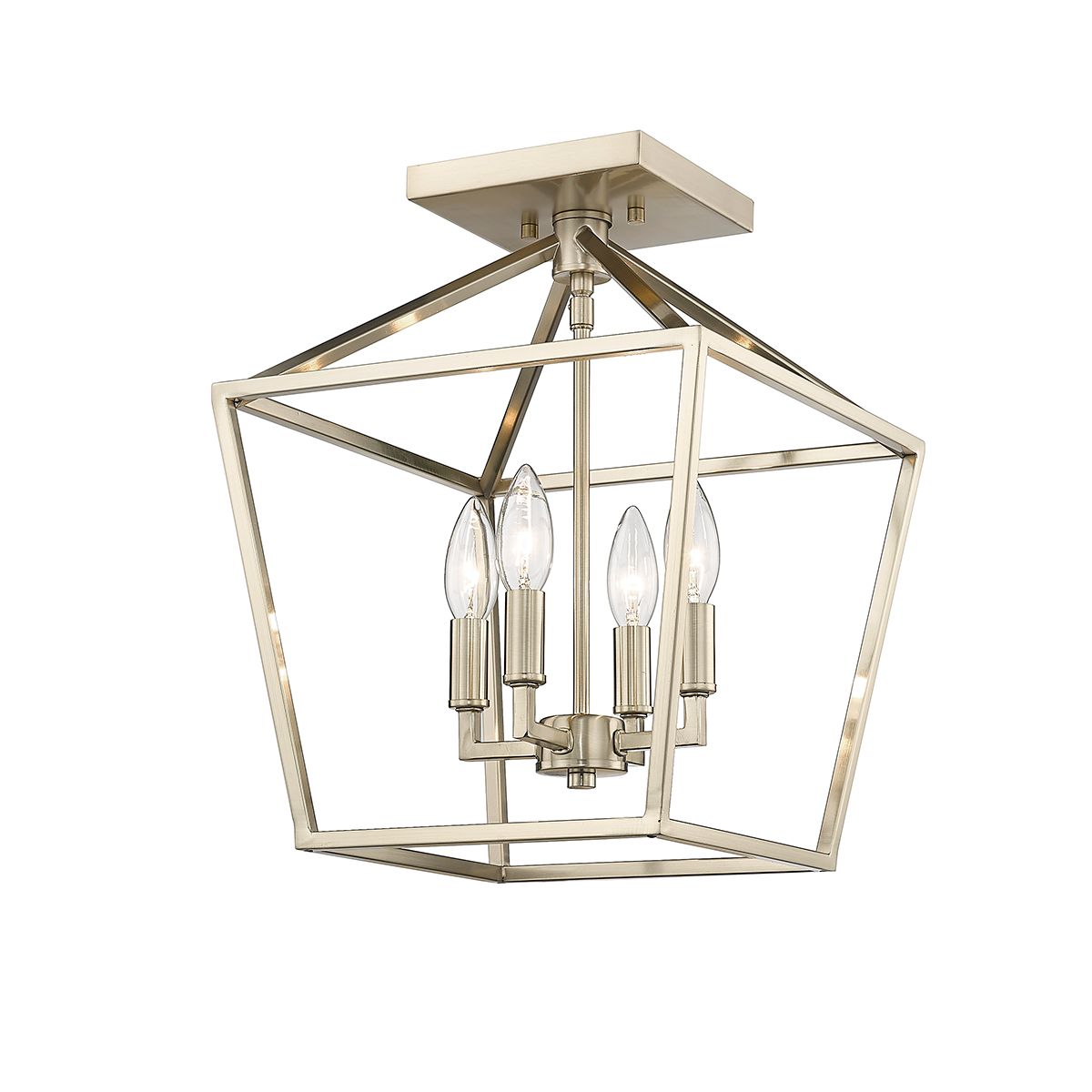 Image 4 Millennium Corona 4-Light 12" Modern Gold Semi-Flush more views
