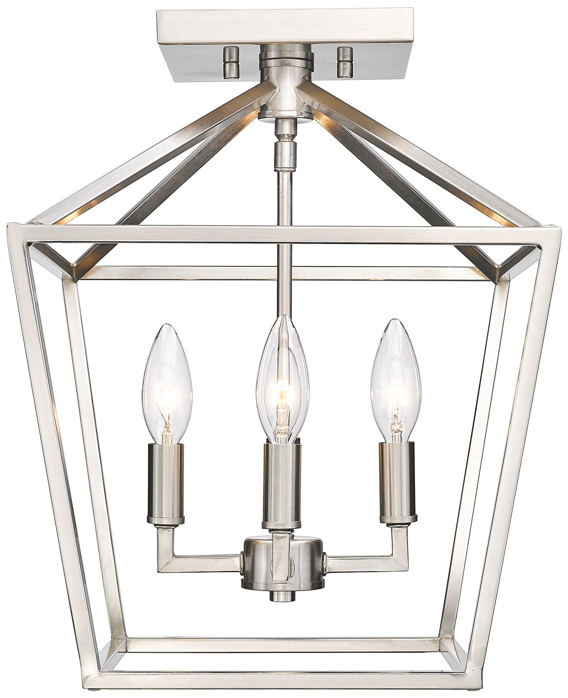Millennium Corona 4-Light 12" Satin Nickel Semi-Flush