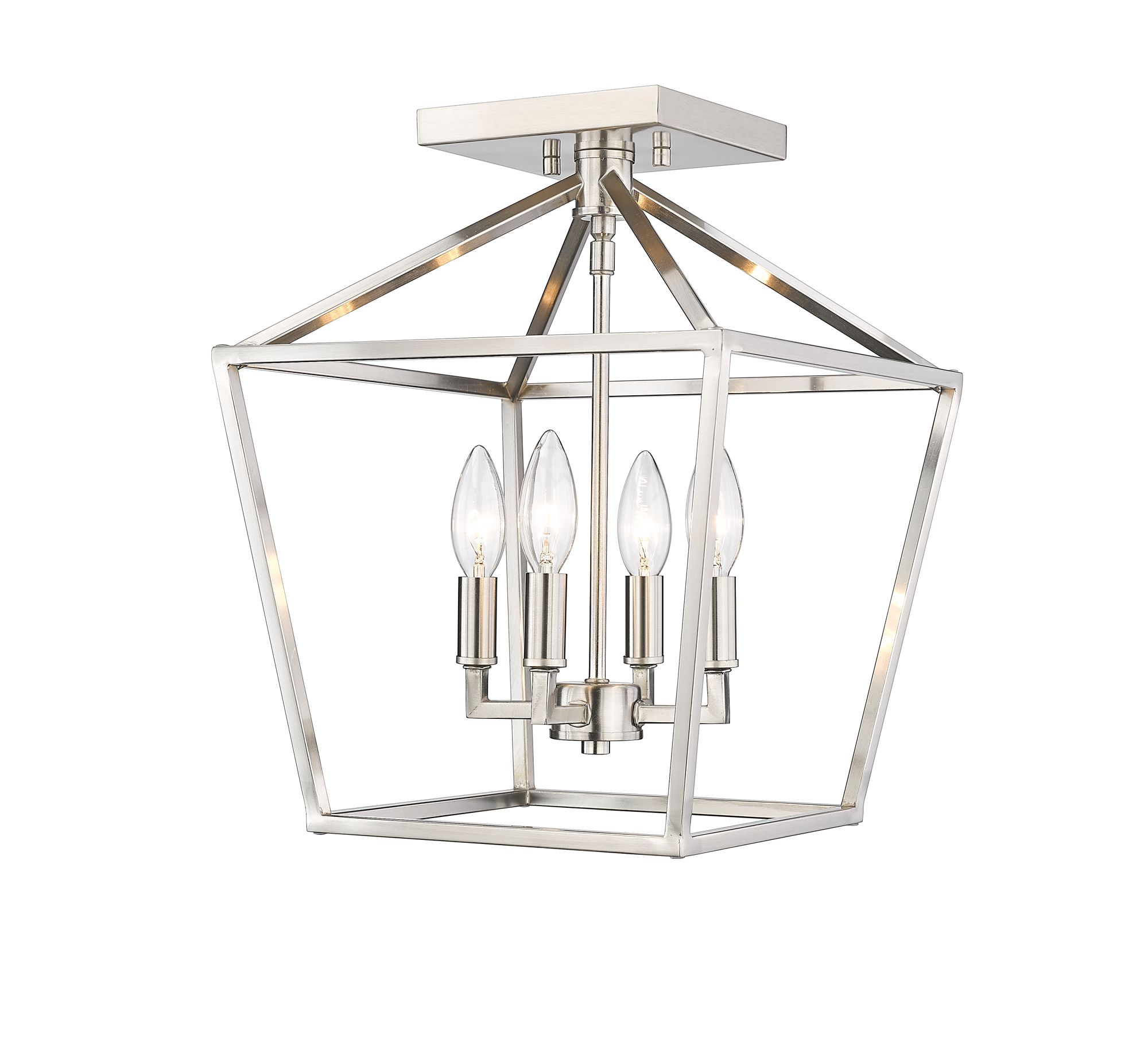 Image 2 Millennium Corona 4-Light 12" Satin Nickel Semi-Flush more views