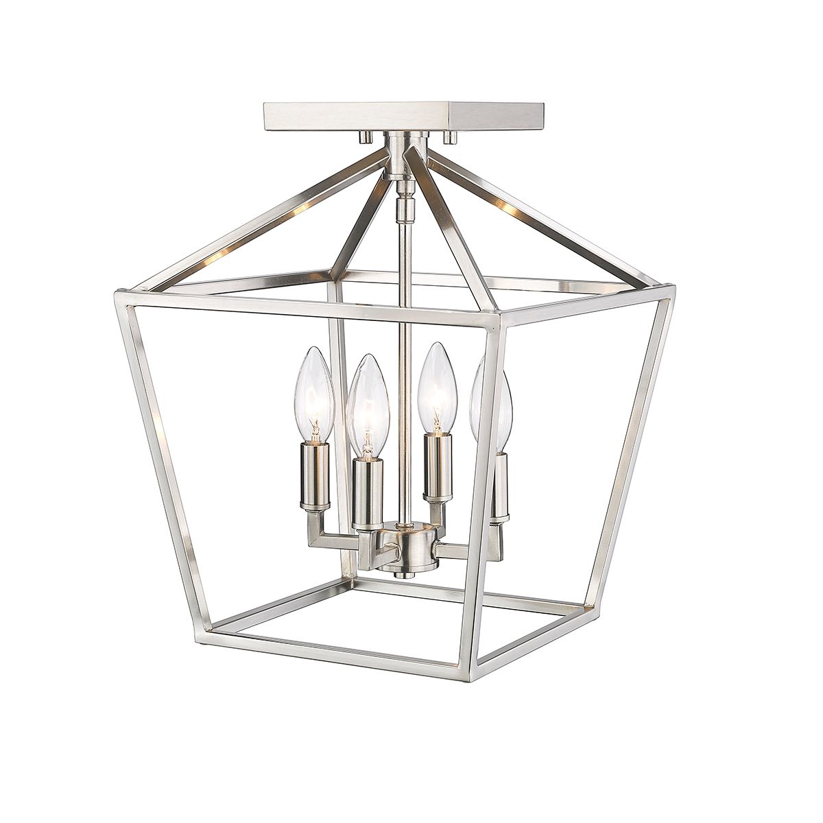 Image 4 Millennium Corona 4-Light 12" Satin Nickel Semi-Flush more views
