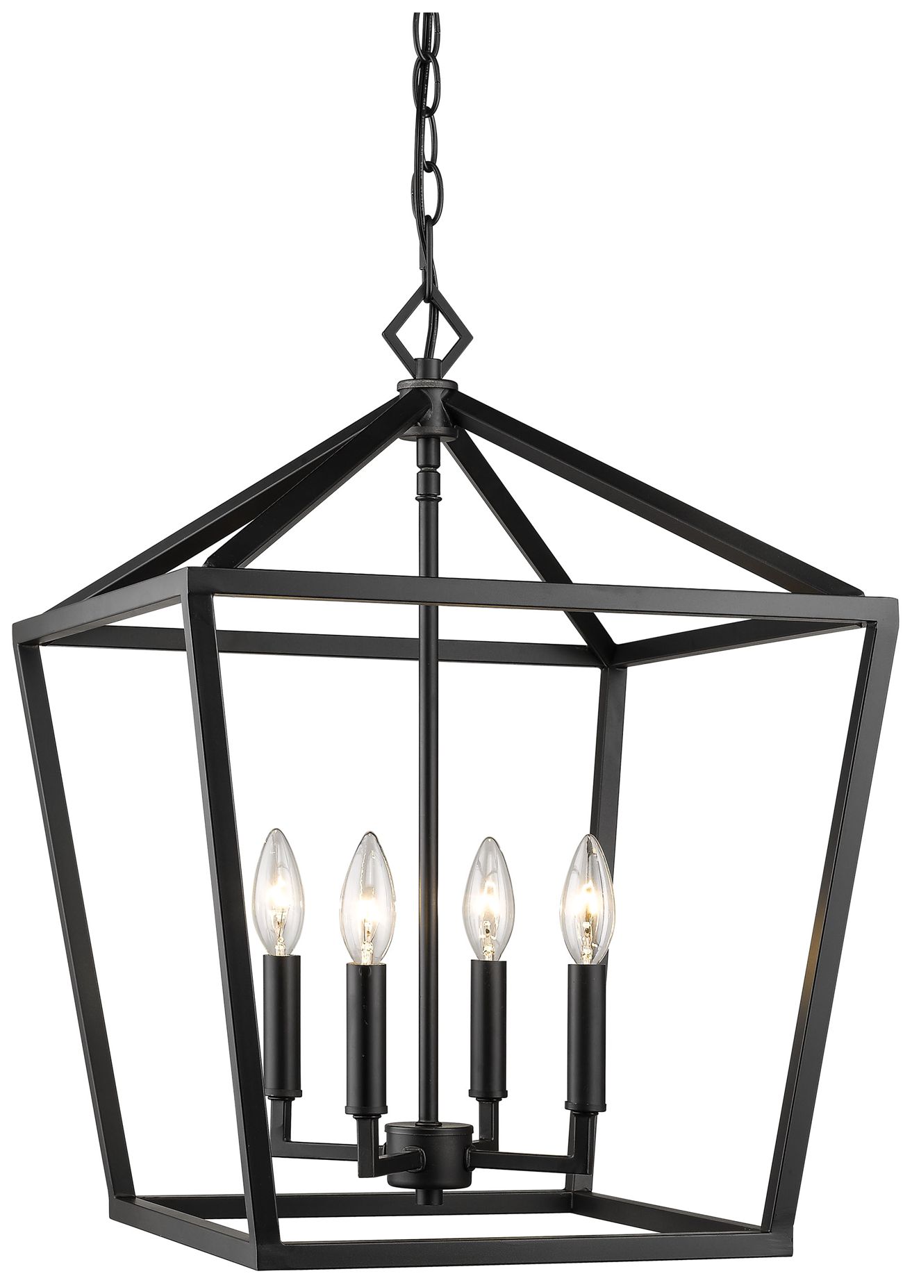 Millennium Corona 4-Light 16" Matte Black Pendant