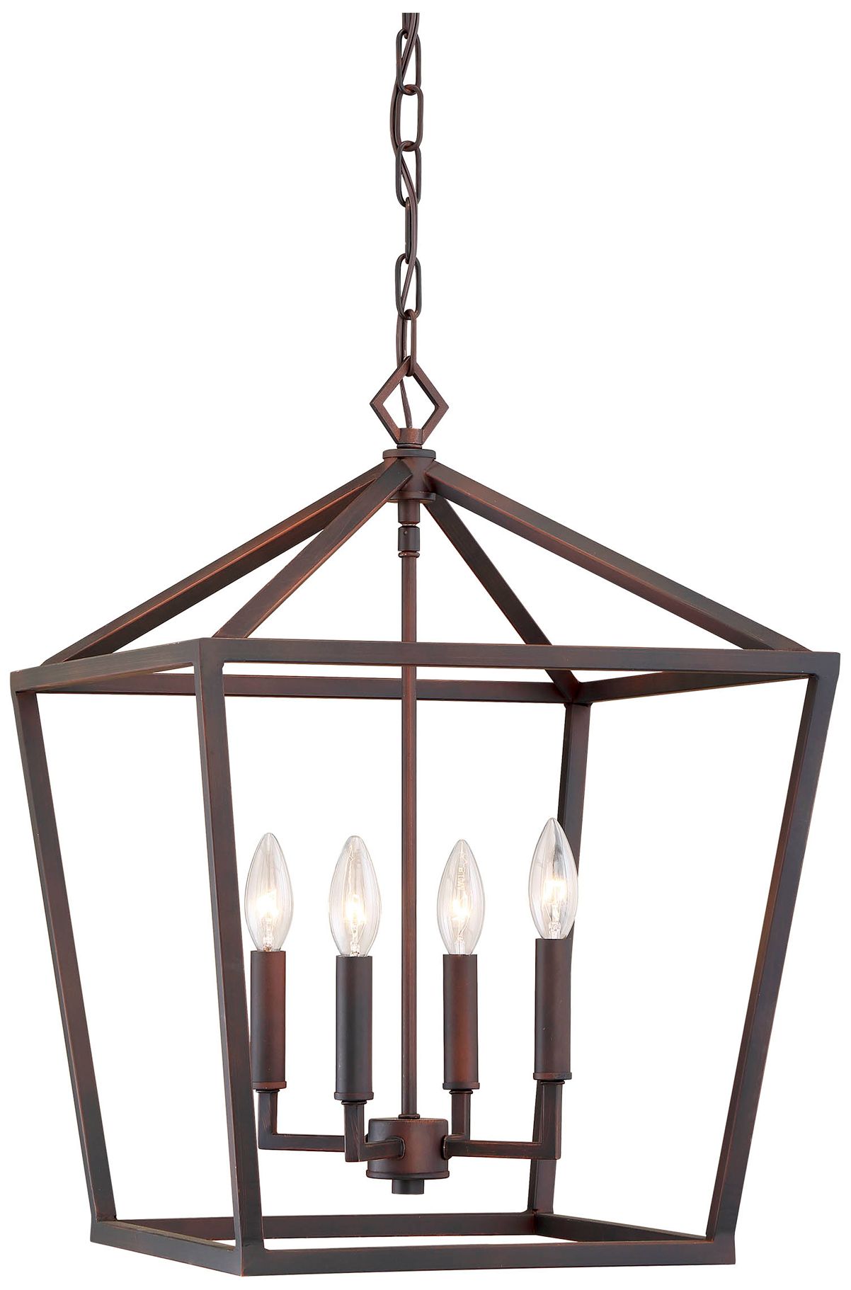 Millennium Corona 4-Light 16" Rubbed Bronze Pendant