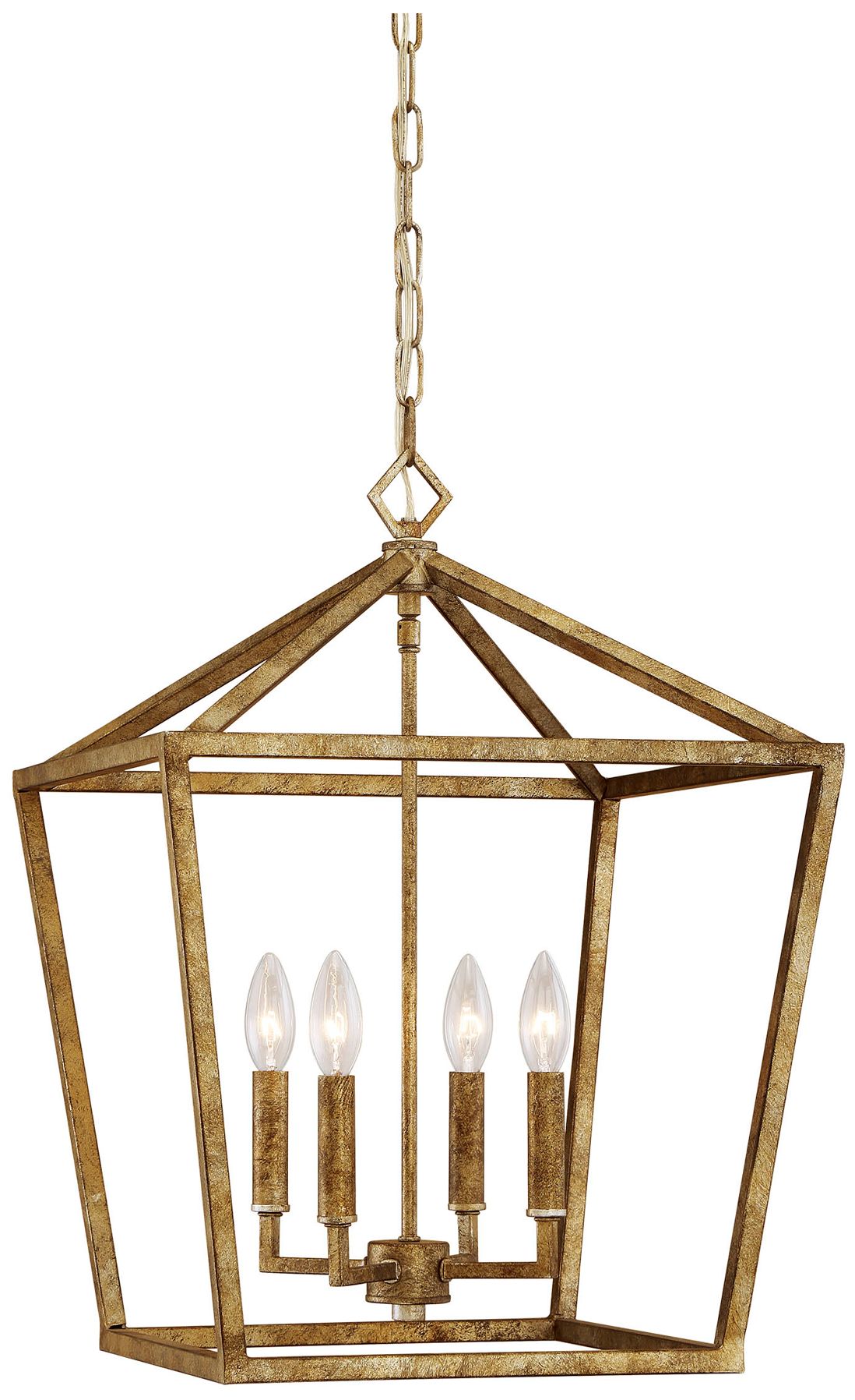 Millennium Corona 4-Light 16" Vintage Gold Pendant