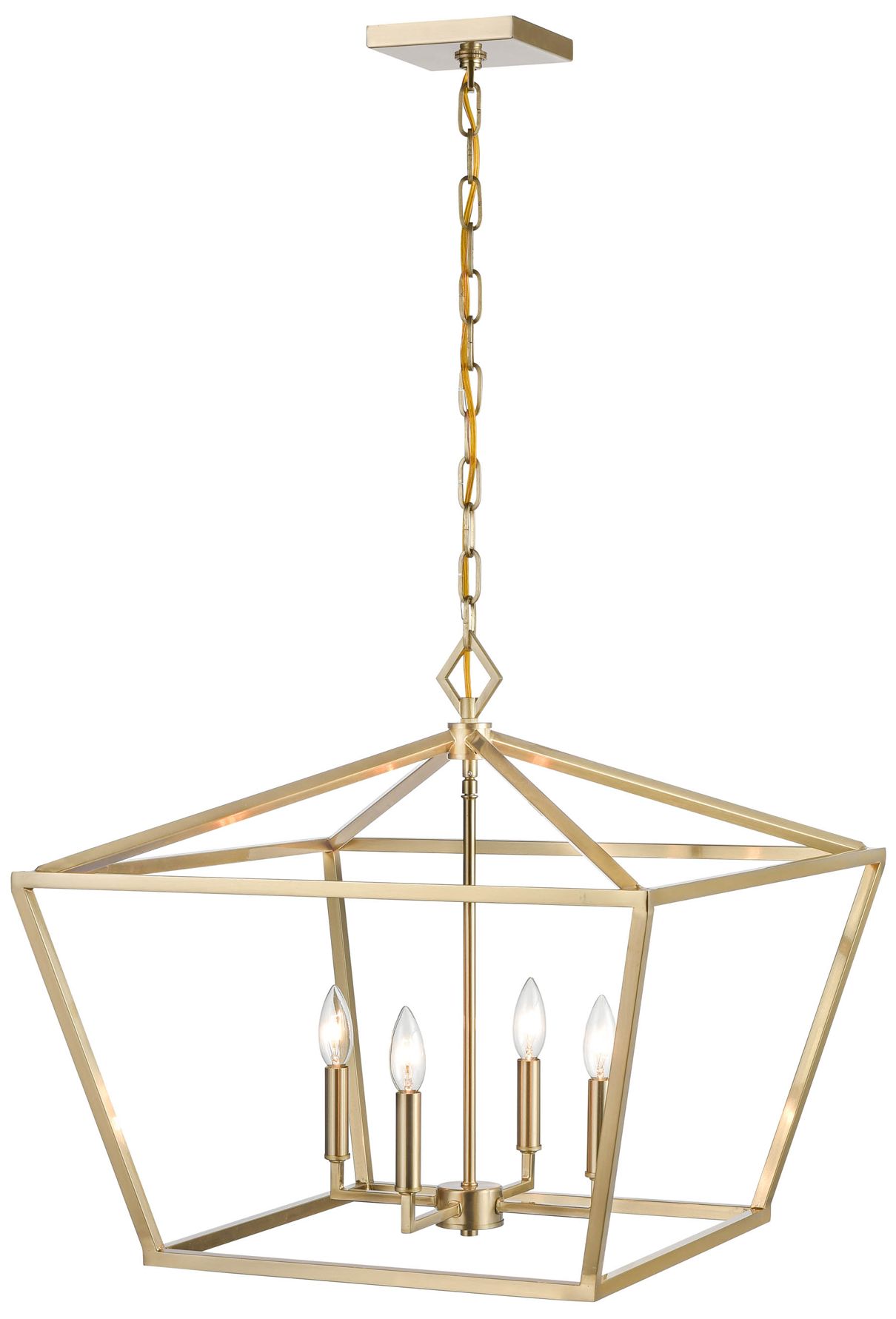 Image 2 Millennium Corona 4-Light 23" Modern Gold Pendant with Glass Shade