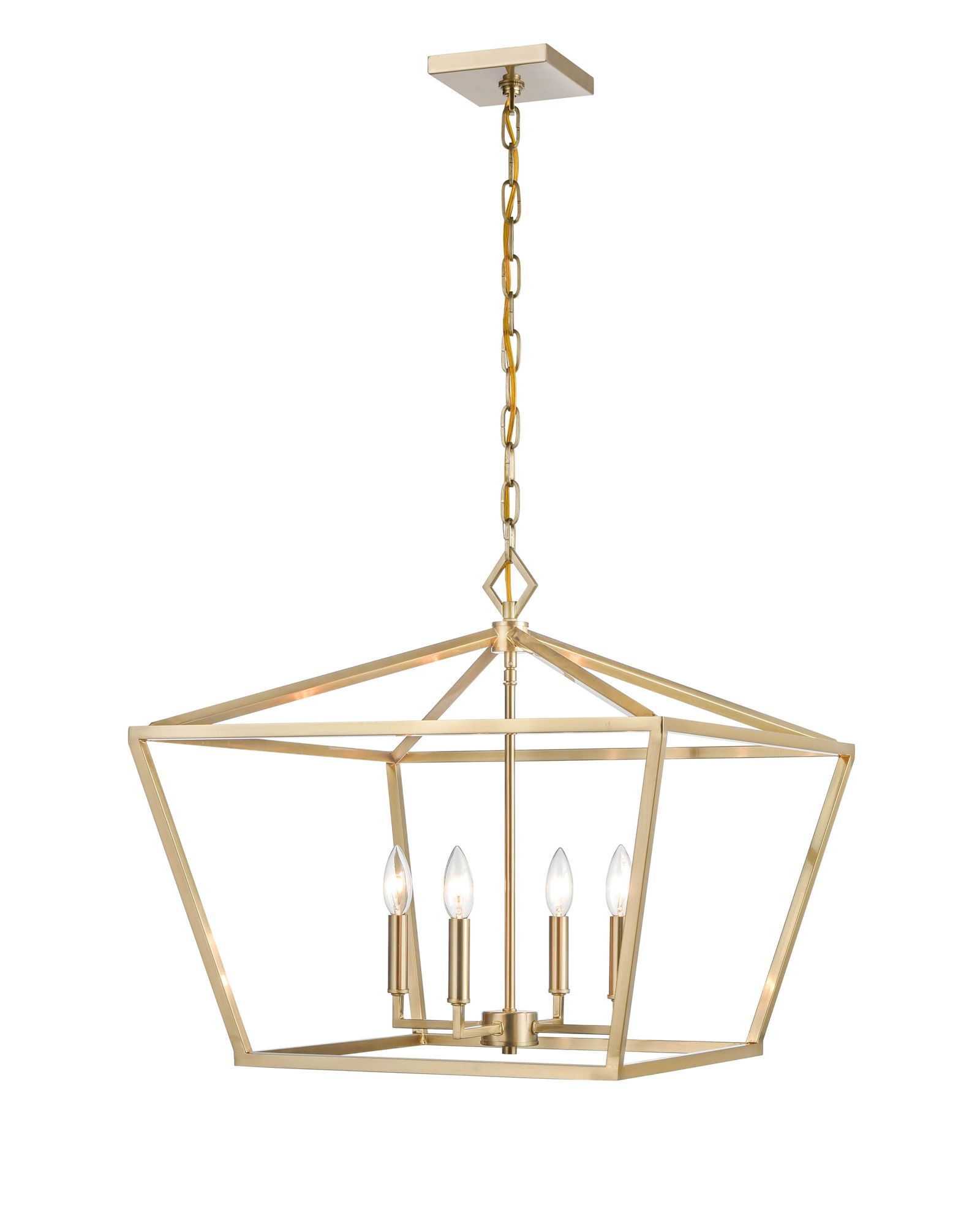 Image 3 Millennium Corona 4-Light 23" Modern Gold Pendant with Glass Shade more views