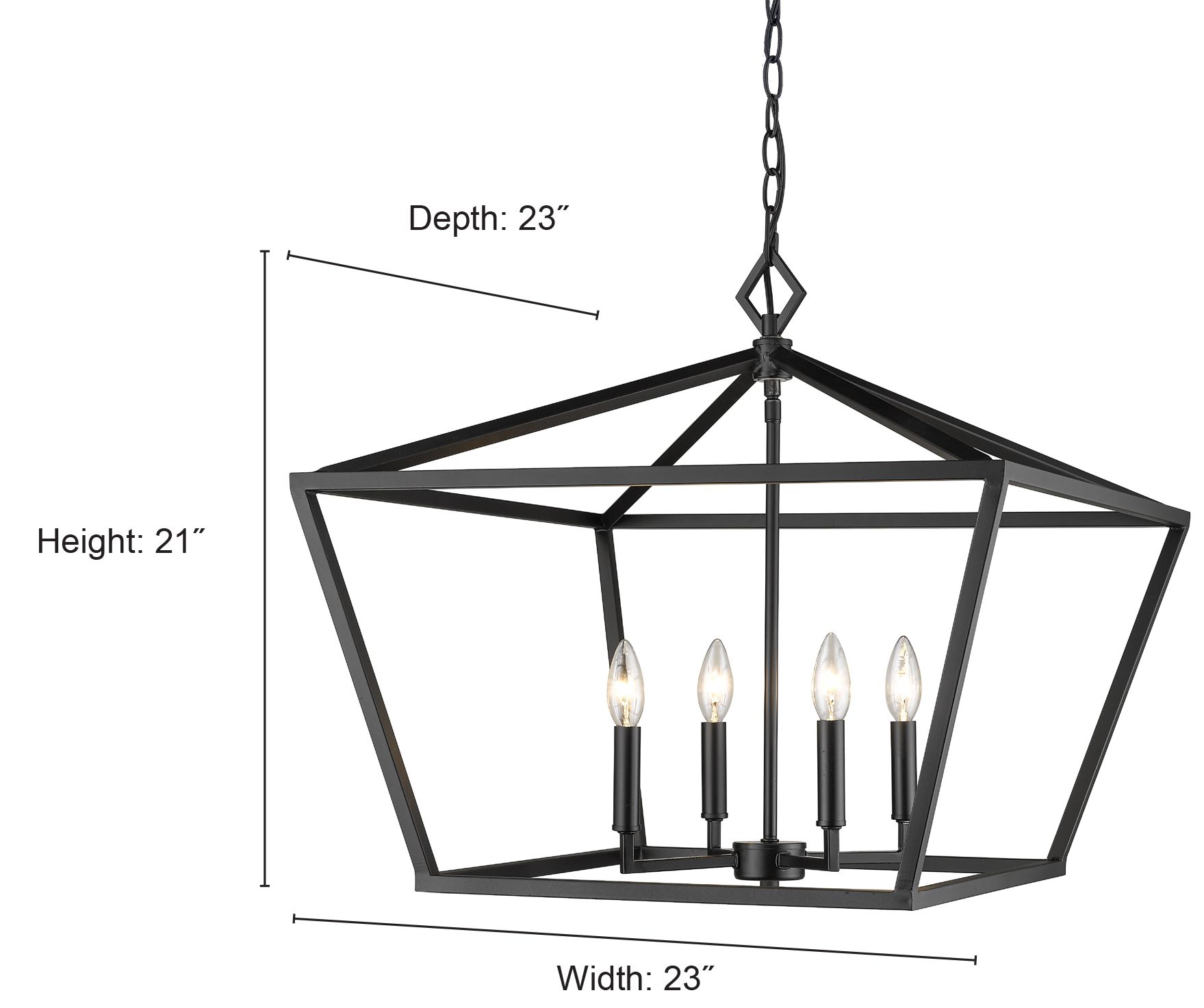 Image 6 Millennium Corona 4-Light 23" Modern Gold Pendant with Glass Shade more views