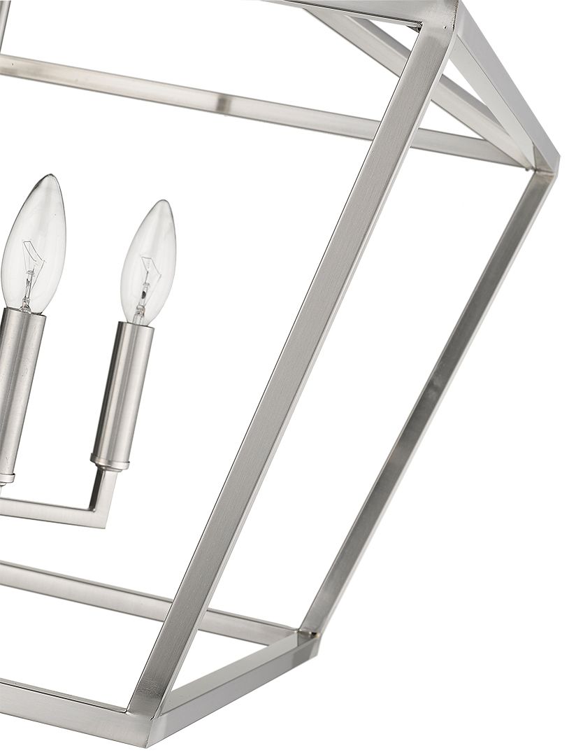Image 2 Millennium Corona 4-Light 23" Satin Nickel Pendant with Glass Shade more views