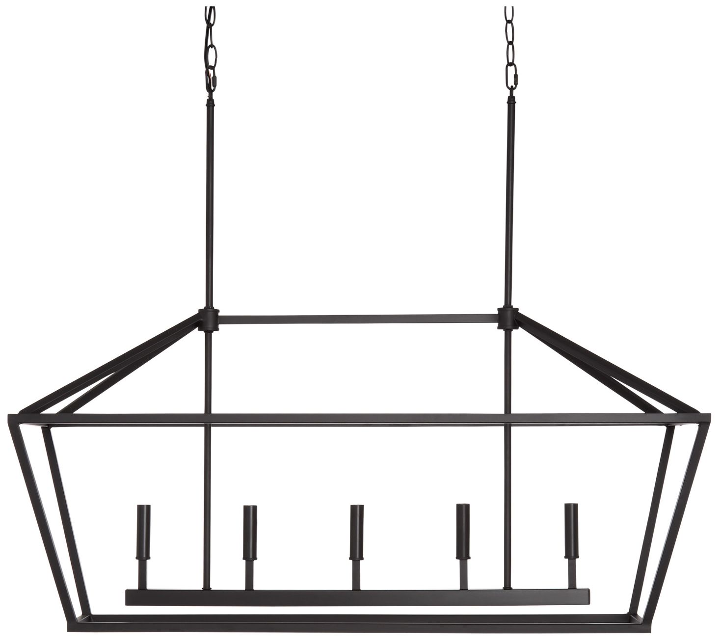 Image 3 Millennium Corona 5-Light 40" Matte Black Linear Chandelier