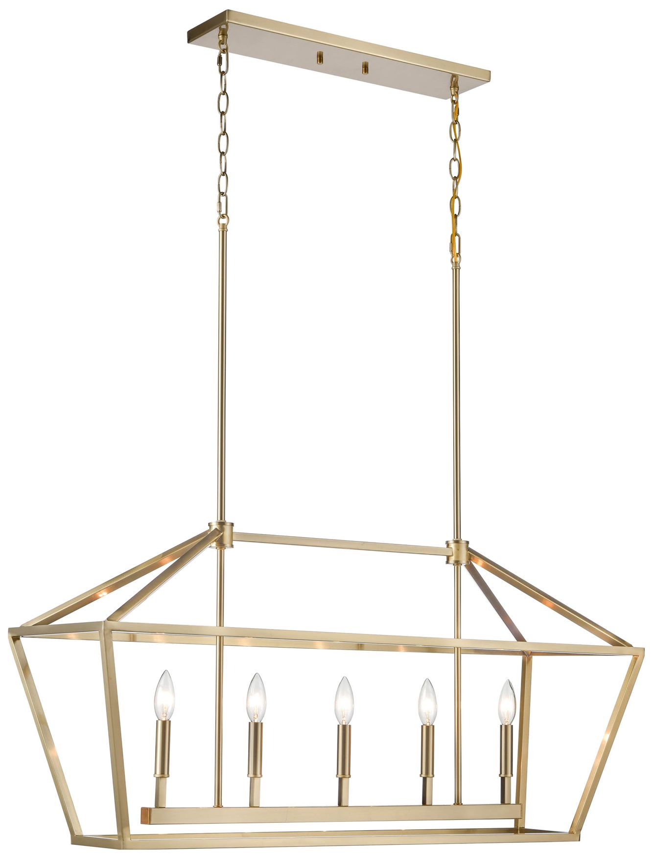 Image 3 Millennium Corona 5-Light 40" Modern Gold Linear Chandelier