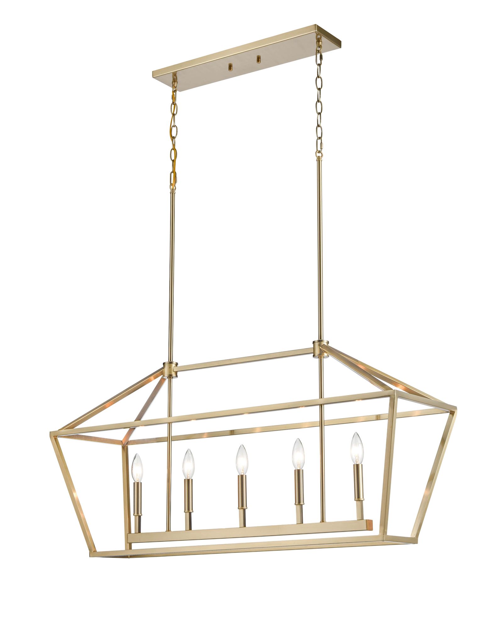 Image 4 Millennium Corona 5-Light 40" Modern Gold Linear Chandelier more views