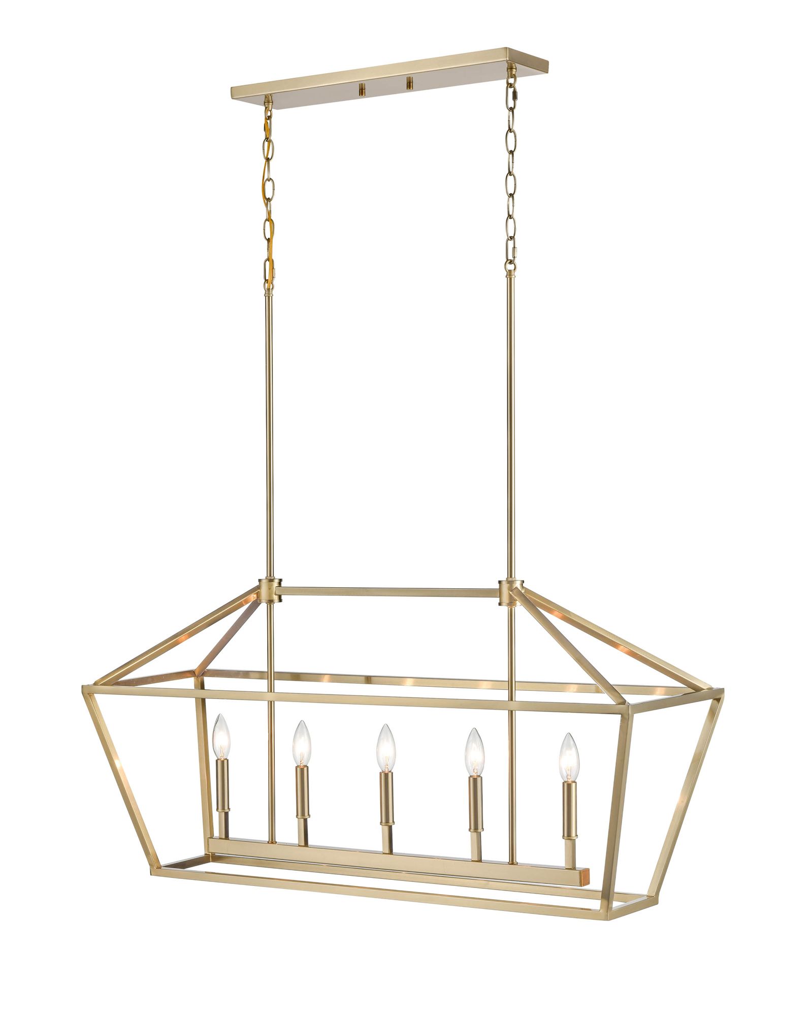Image 5 Millennium Corona 5-Light 40" Modern Gold Linear Chandelier more views
