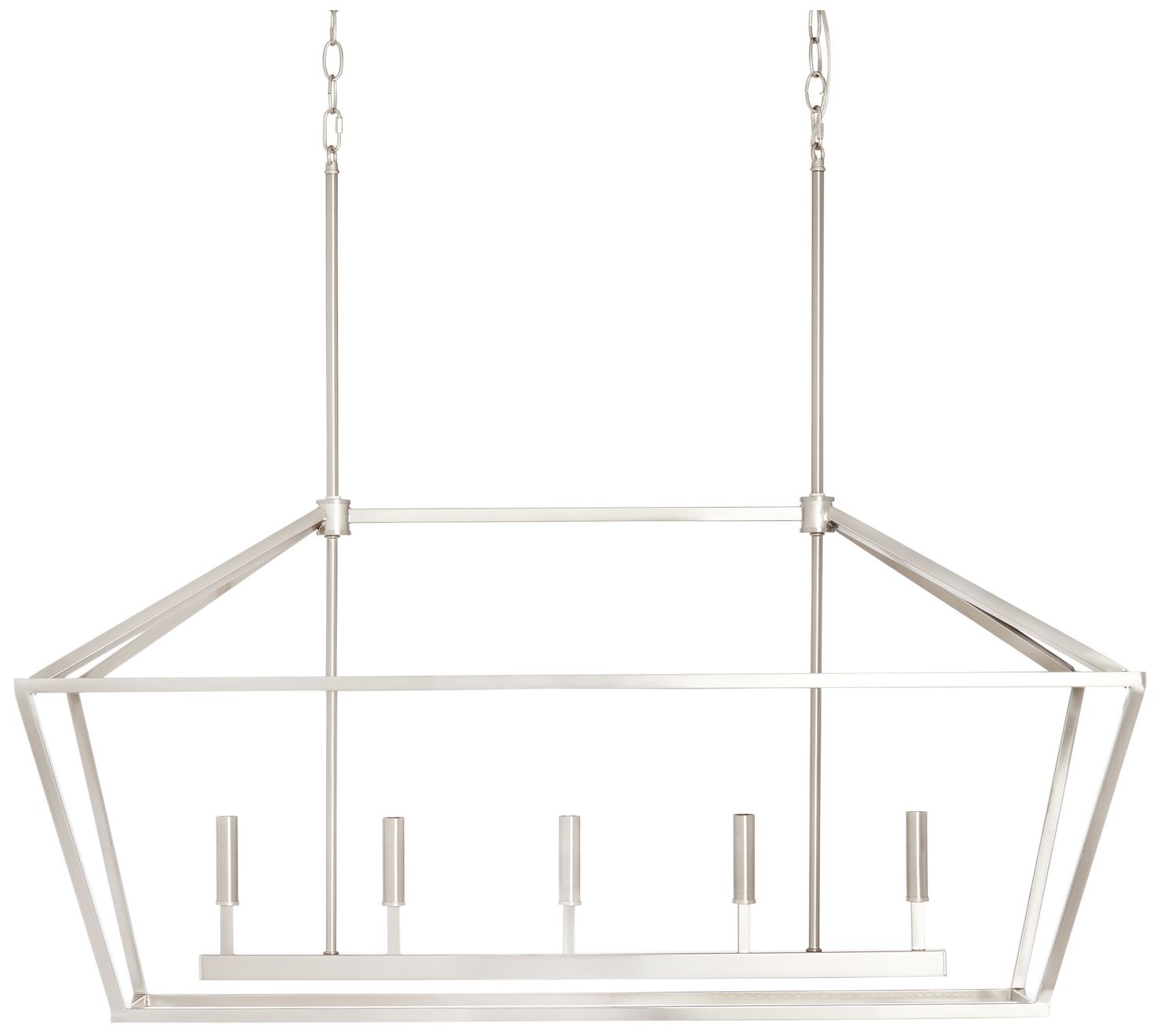 Image 2 Millennium Corona 5-Light 40" Satin Nickel Linear Chandelier