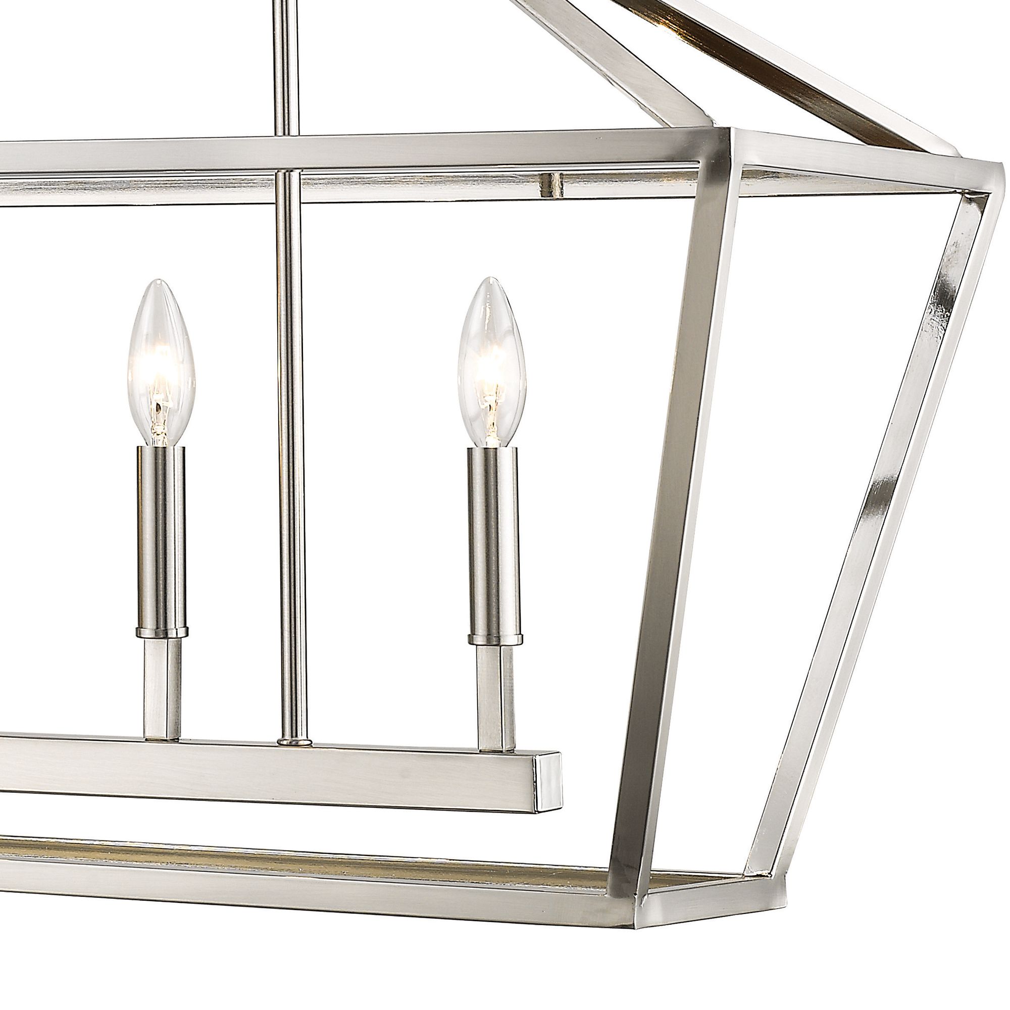 Image 3 Millennium Corona 5-Light 40" Satin Nickel Linear Chandelier more views