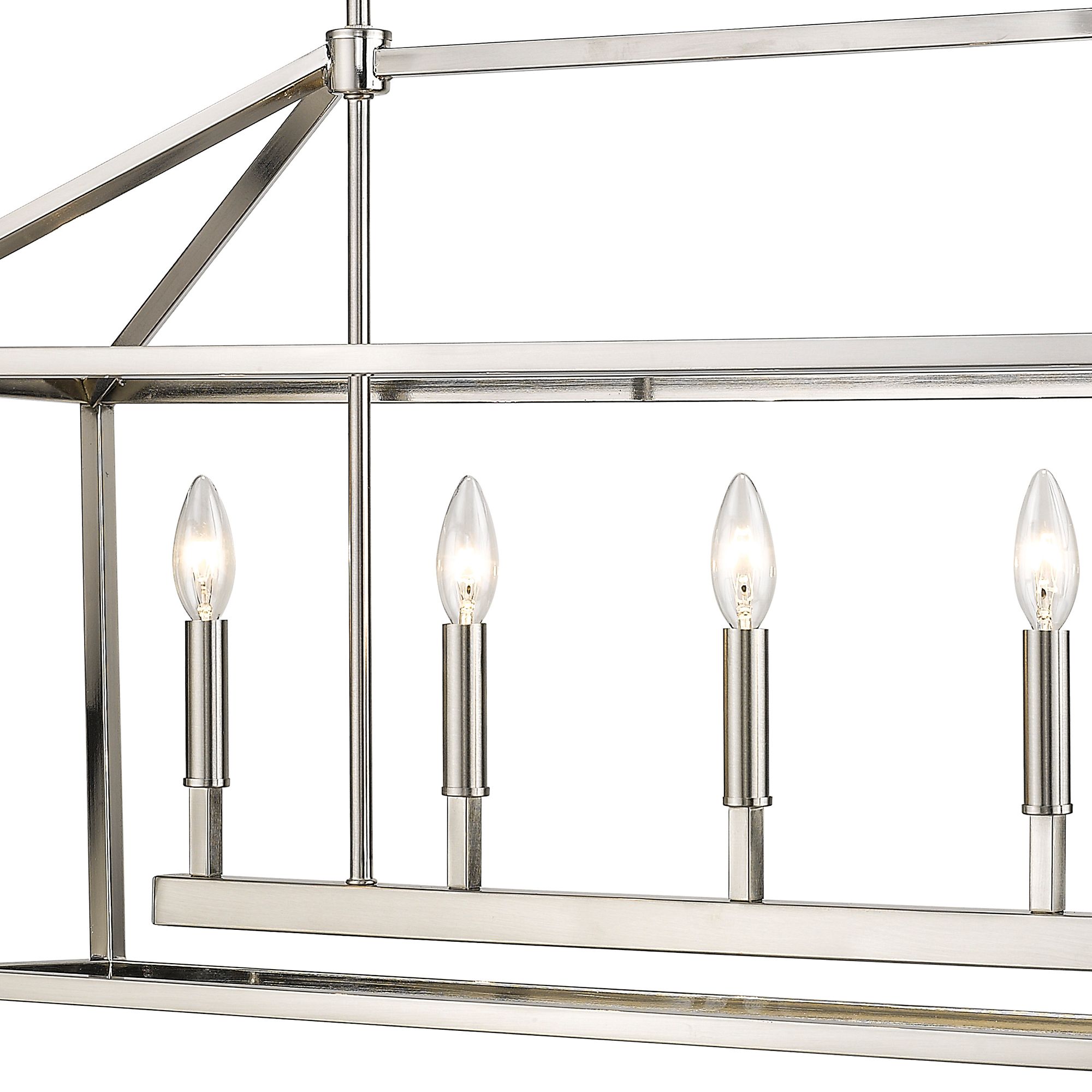 Image 5 Millennium Corona 5-Light 40" Satin Nickel Linear Chandelier more views