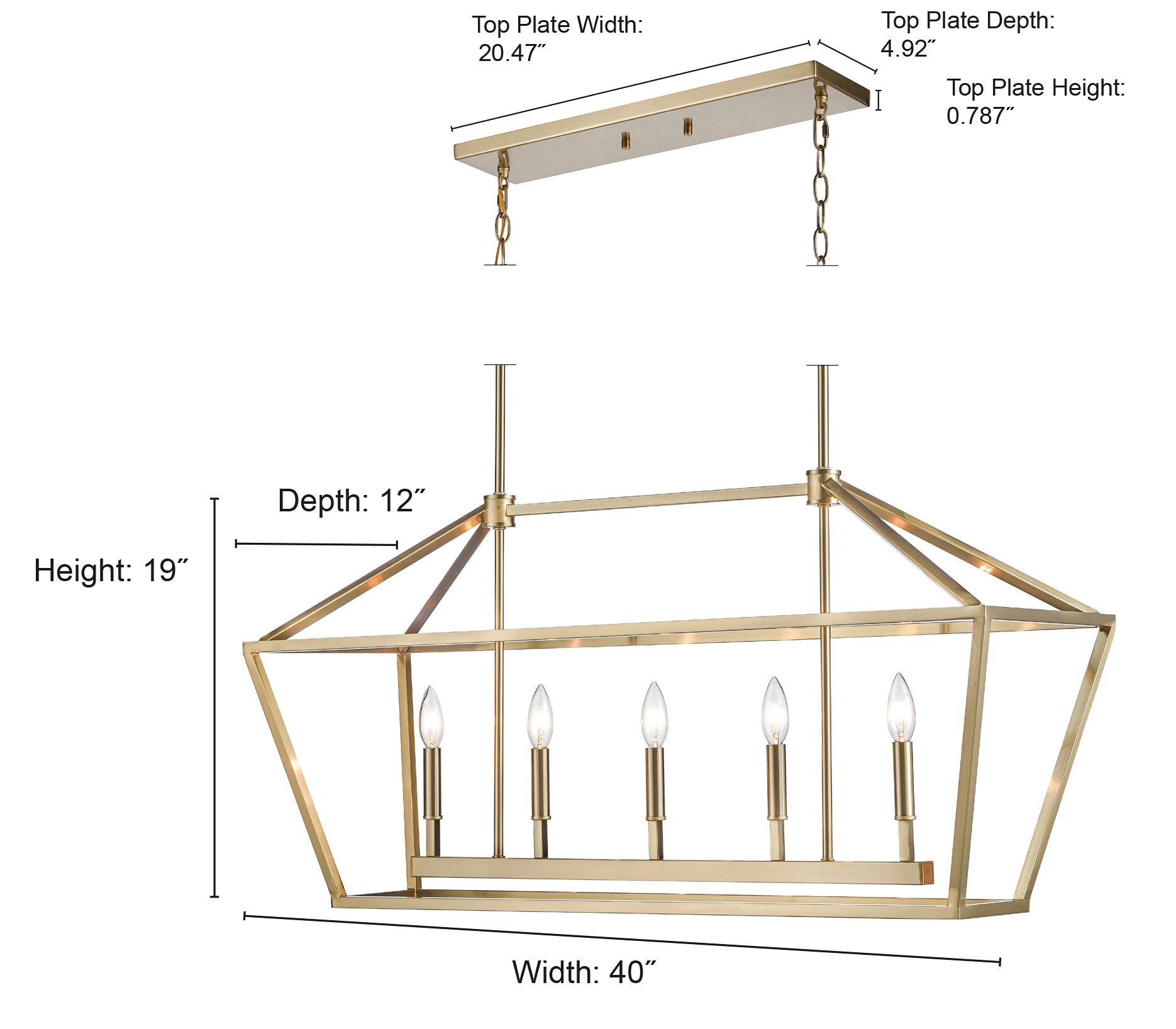 Image 7 Millennium Corona 5-Light 40" Satin Nickel Linear Chandelier more views
