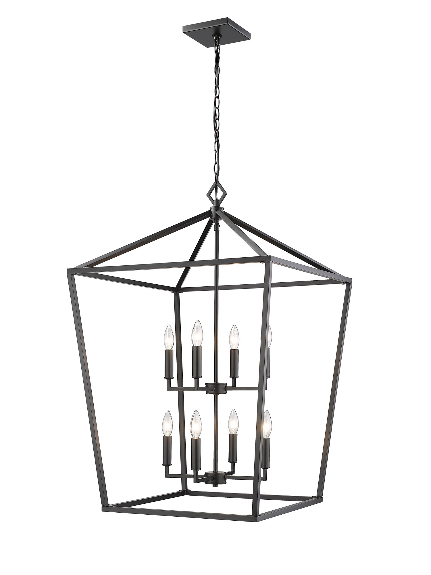Image 2 Millennium Corona 8-Light 24" Matte Black Pendant more views