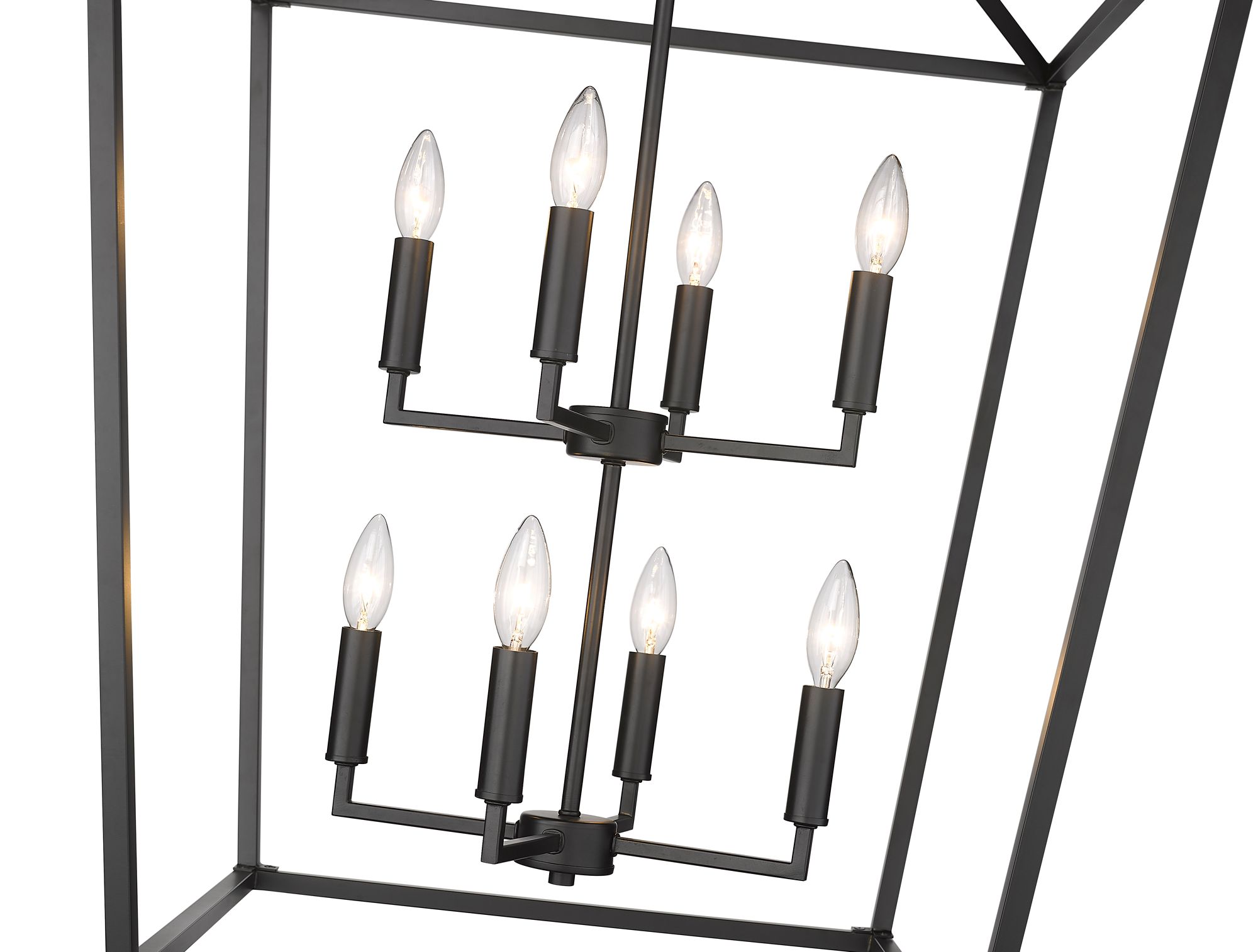 Image 3 Millennium Corona 8-Light 24" Matte Black Pendant more views