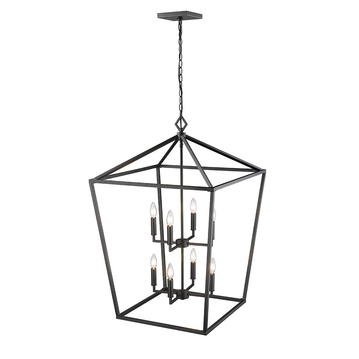 Image 4 Millennium Corona 8-Light 24" Matte Black Pendant more views