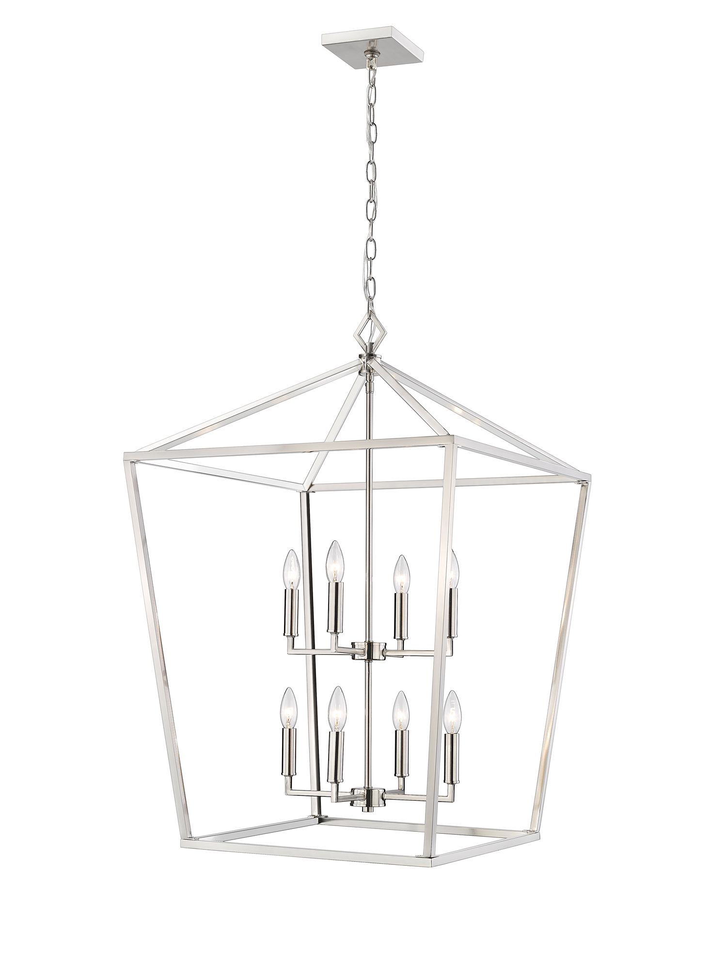 Image 2 Millennium Corona 8-Light 24" Satin Nickel Pendant more views
