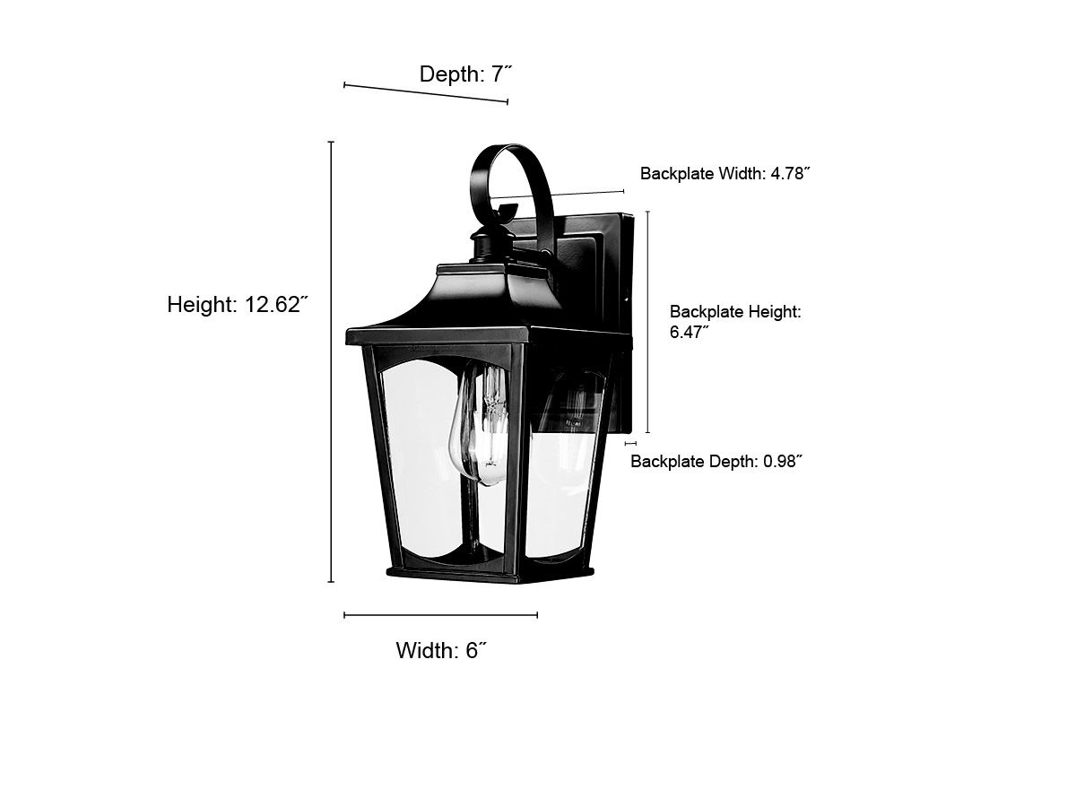 Image 6 Millennium Curry 12.62" Powder Coated Black Outdoor Wall Sconce more views