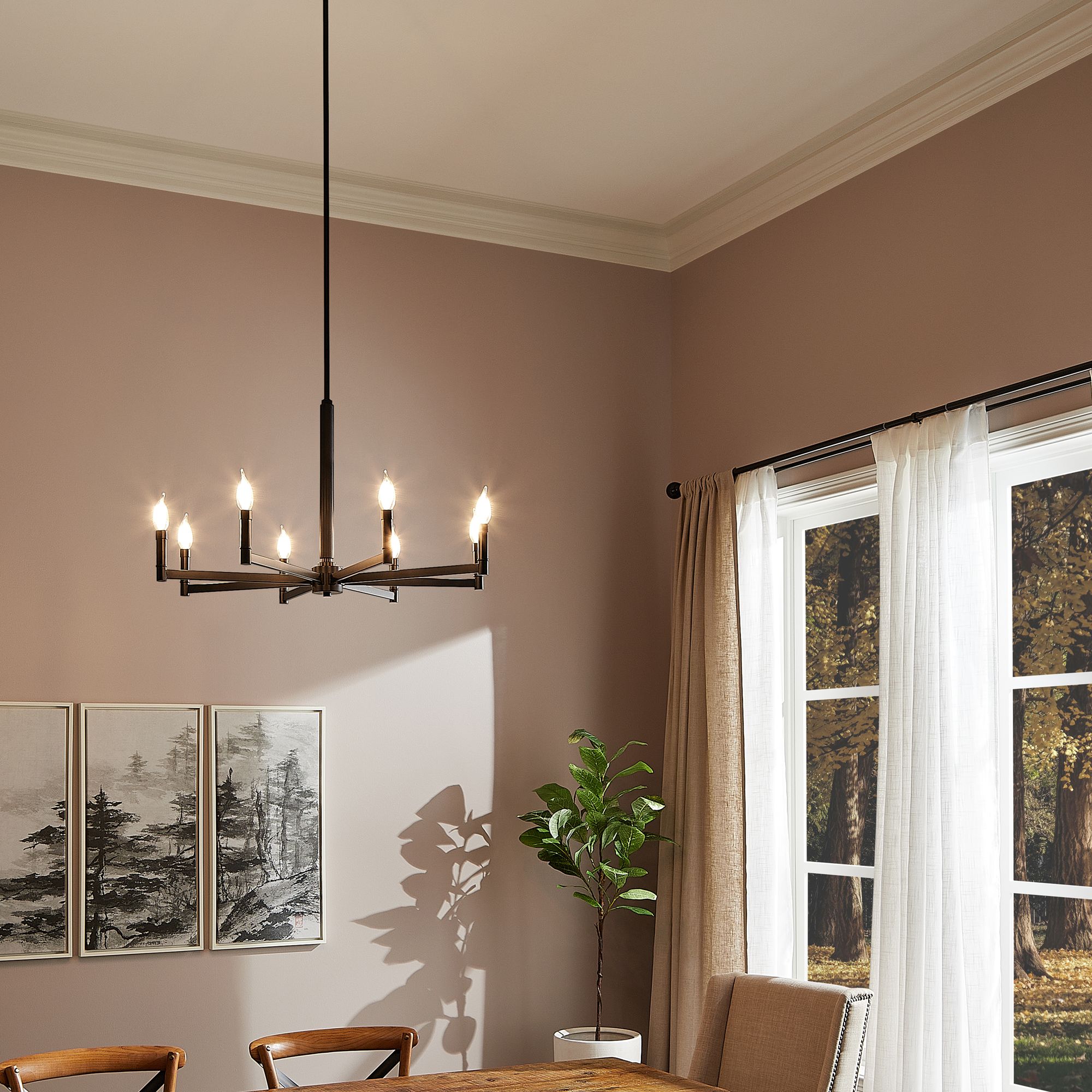 Image 4 Millennium Daxley 8-Light 31.25" Matte Black Chandelier more views