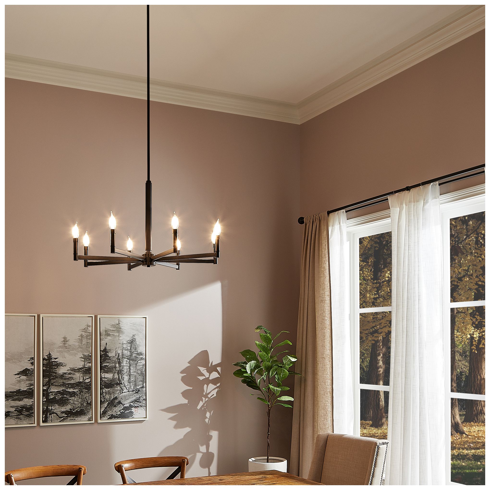 Image 5 Millennium Daxley 8-Light 31.25" Matte Black Chandelier more views