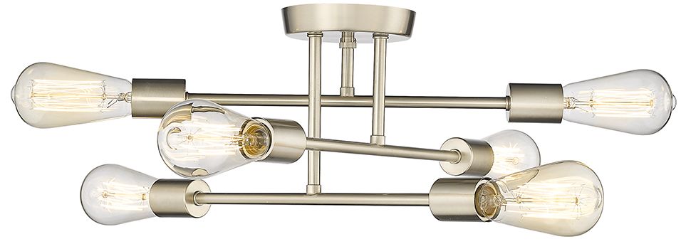Thumbnail1 of Millennium Decco 6 Light Semi-Flush Ceiling Mount in Modern Gold