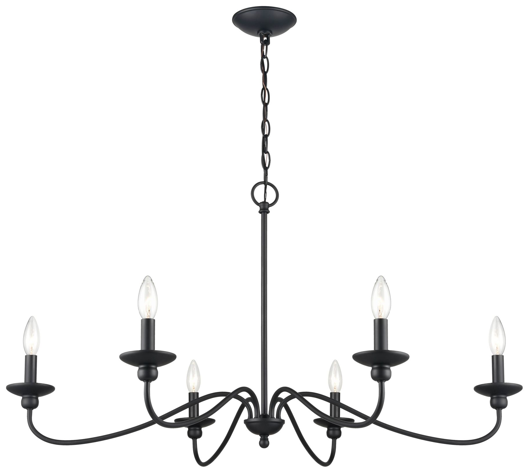Image 3 Millennium Delvona 6-Light 36.75" Matte Black Chandelier