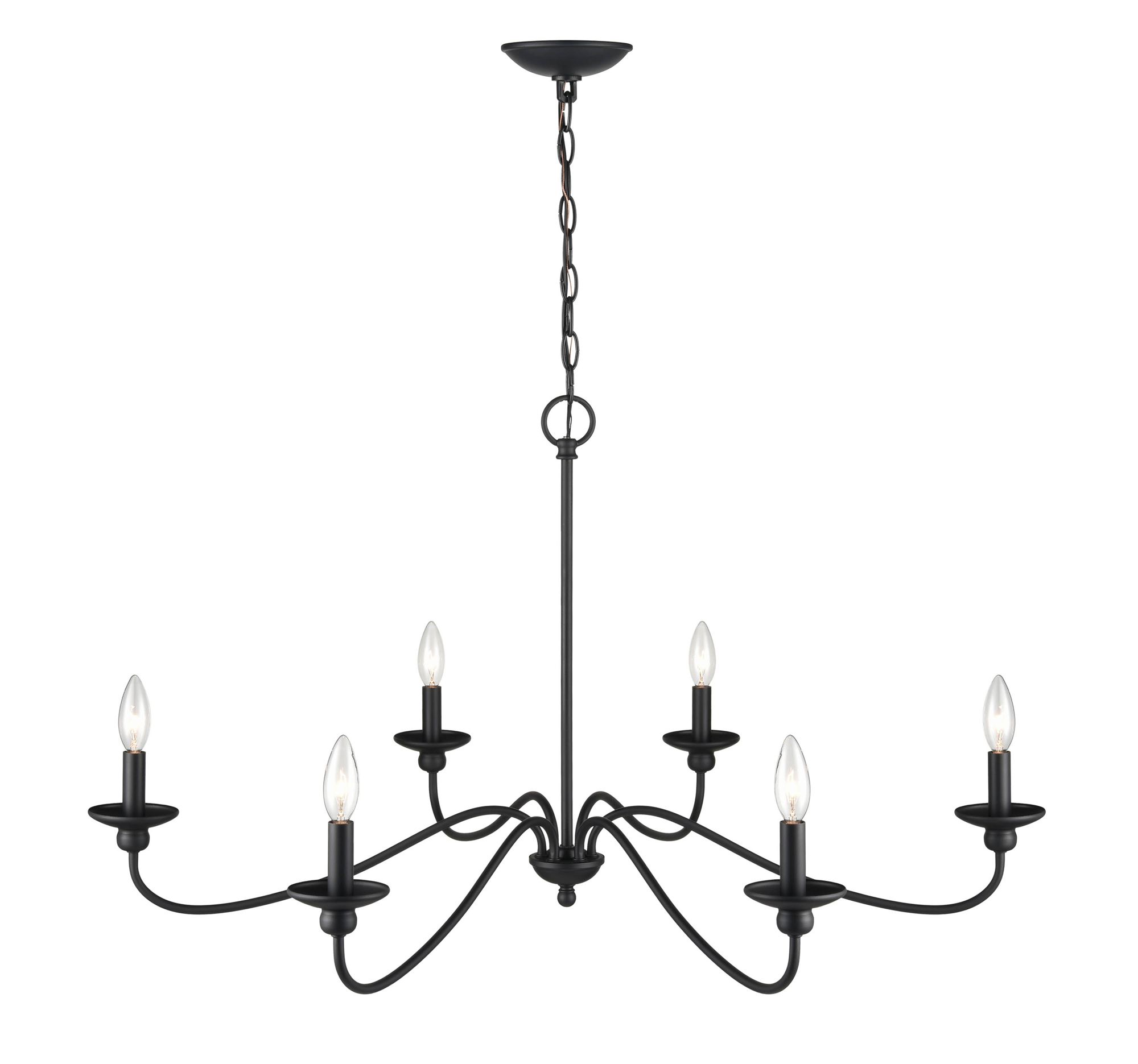 Image 4 Millennium Delvona 6-Light 36.75" Matte Black Chandelier more views
