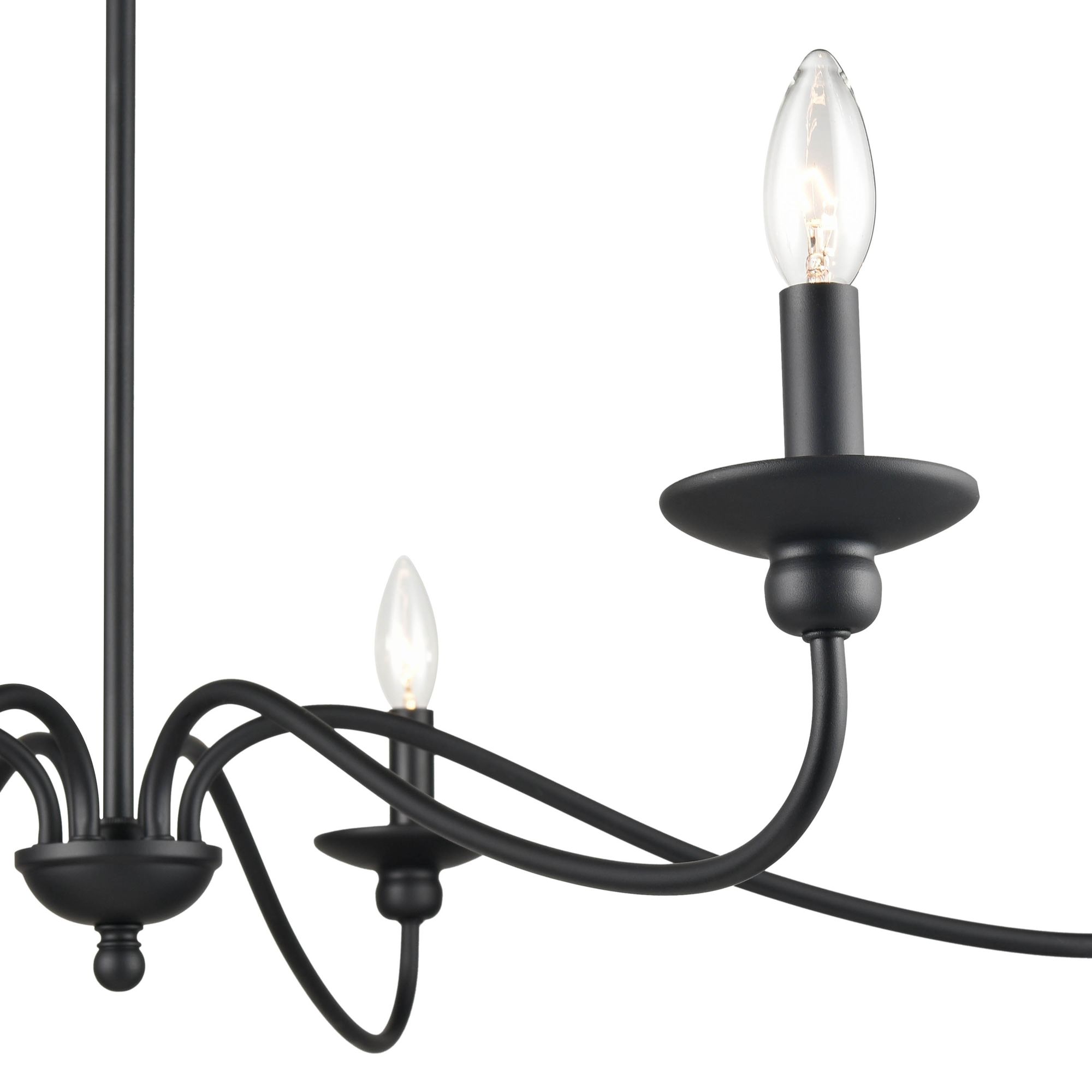 Image 5 Millennium Delvona 6-Light 36.75" Matte Black Chandelier more views