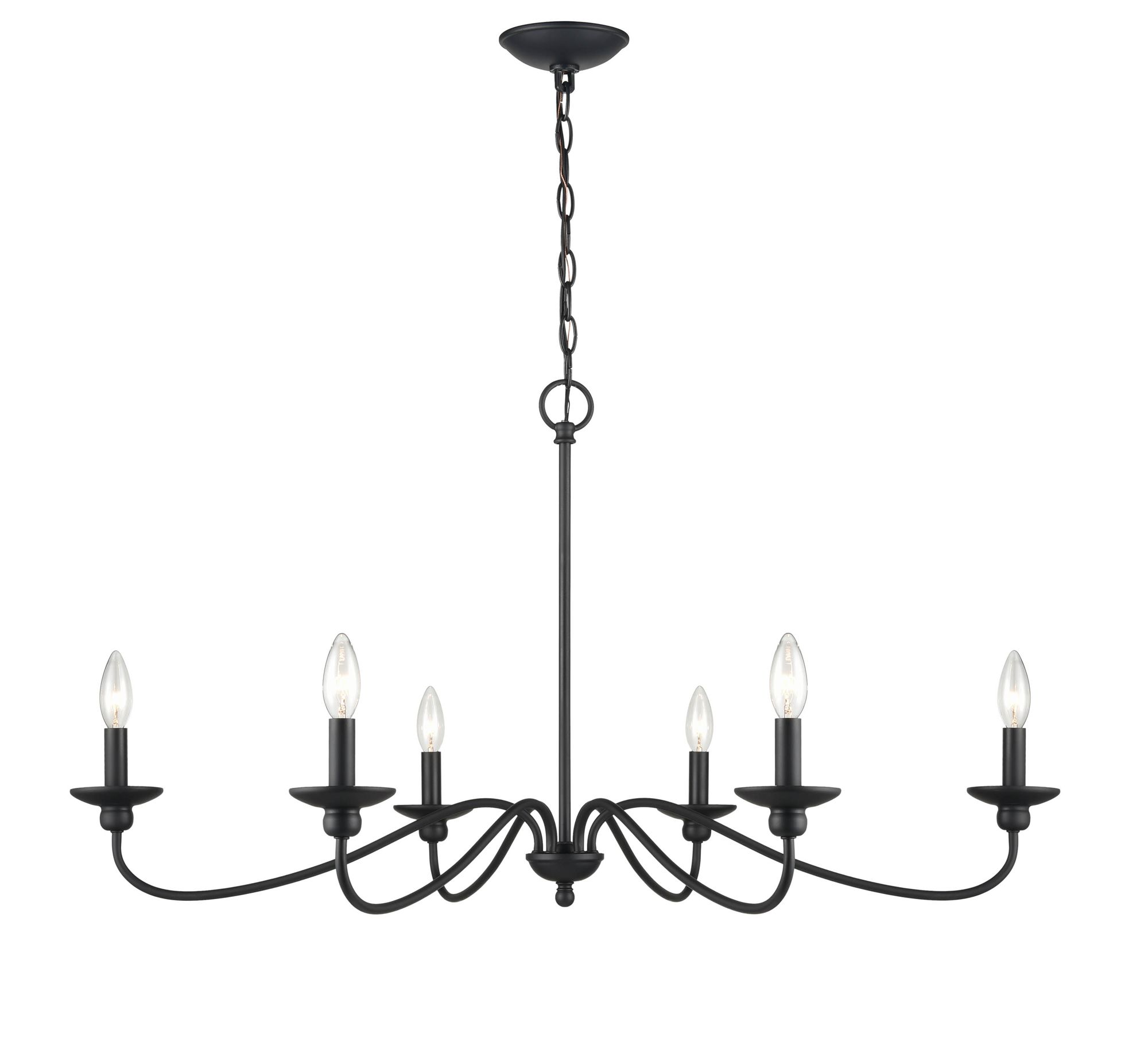 Image 6 Millennium Delvona 6-Light 36.75" Matte Black Chandelier more views
