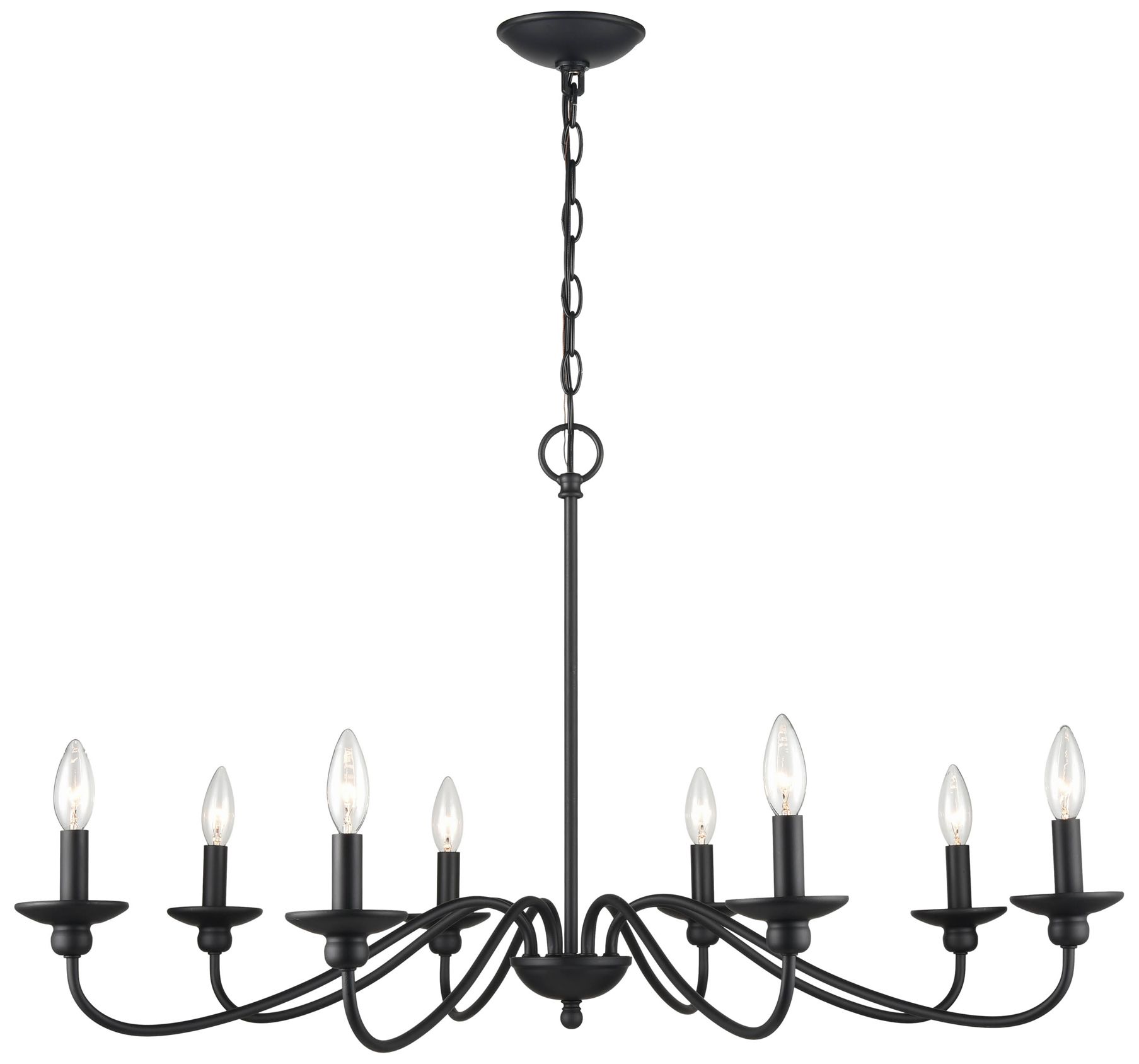 Millennium Delvona 8-Light 37.75" Matte Black Chandelier