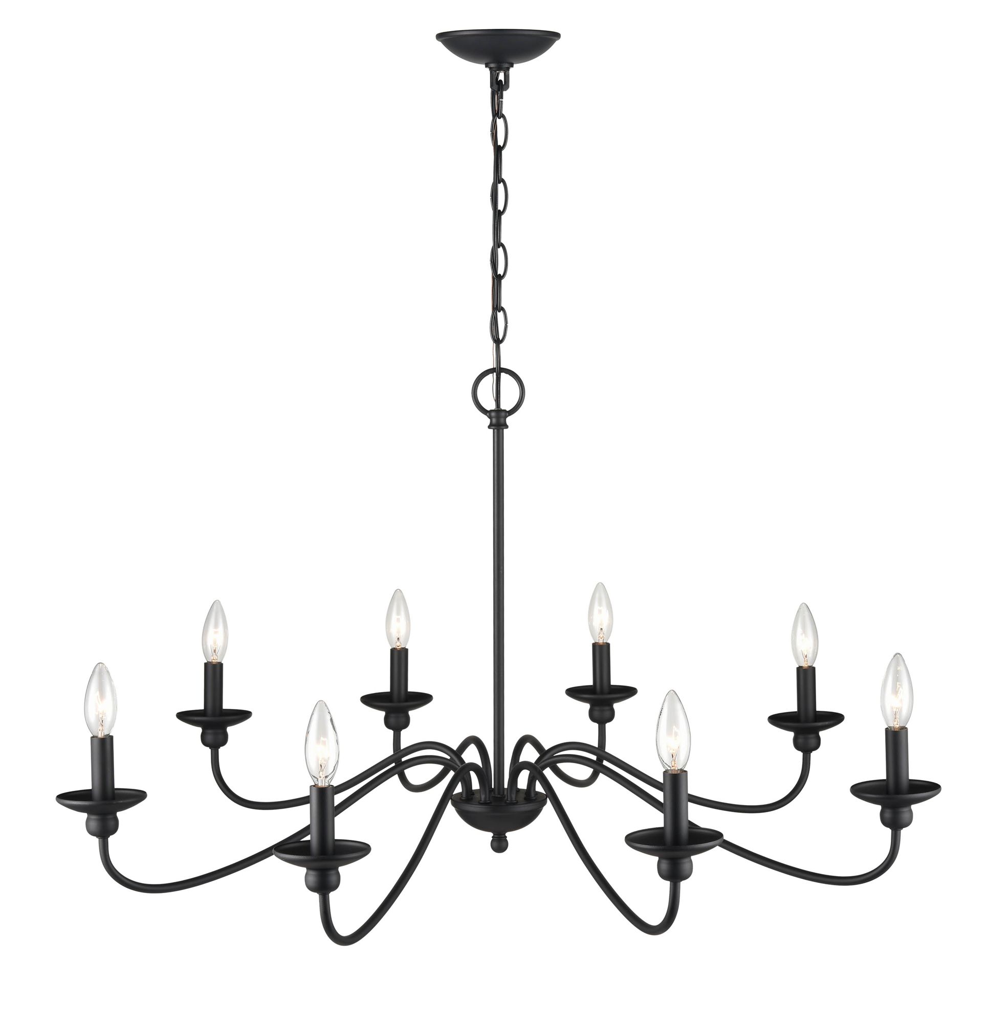 Image 3 Millennium Delvona 8-Light 37.75" Matte Black Chandelier more views