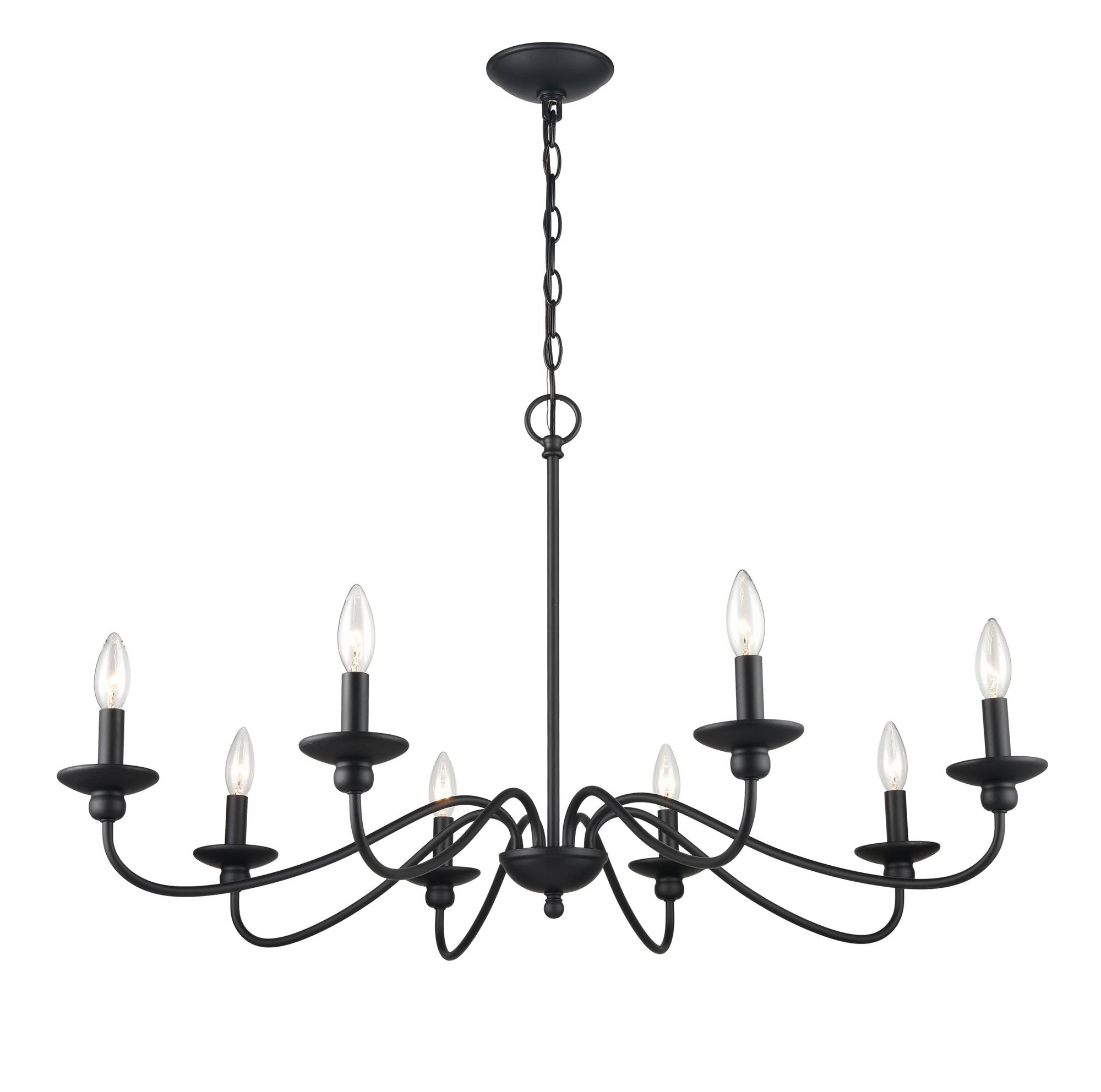 Image 4 Millennium Delvona 8-Light 37.75" Matte Black Chandelier more views