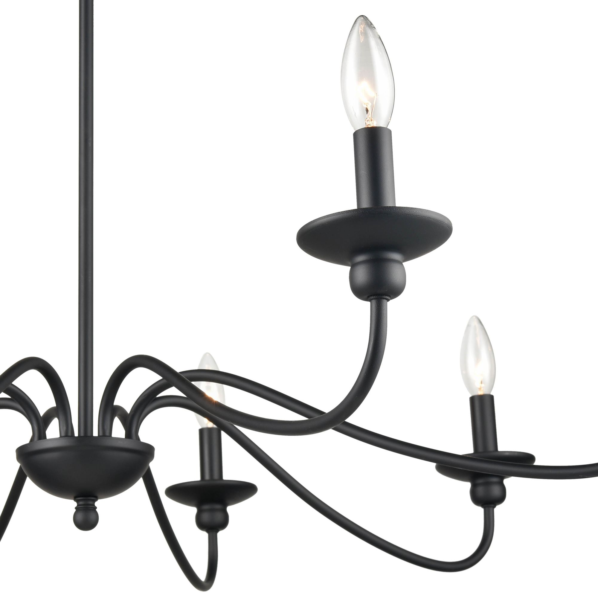 Image 5 Millennium Delvona 8-Light 37.75" Matte Black Chandelier more views