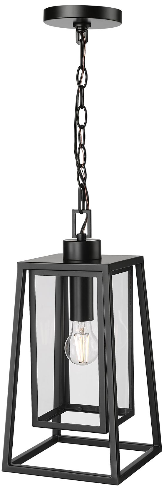 Millennium Denzell 1-Light 17" Powder Coated Black Outdoor Hanging Lantern
