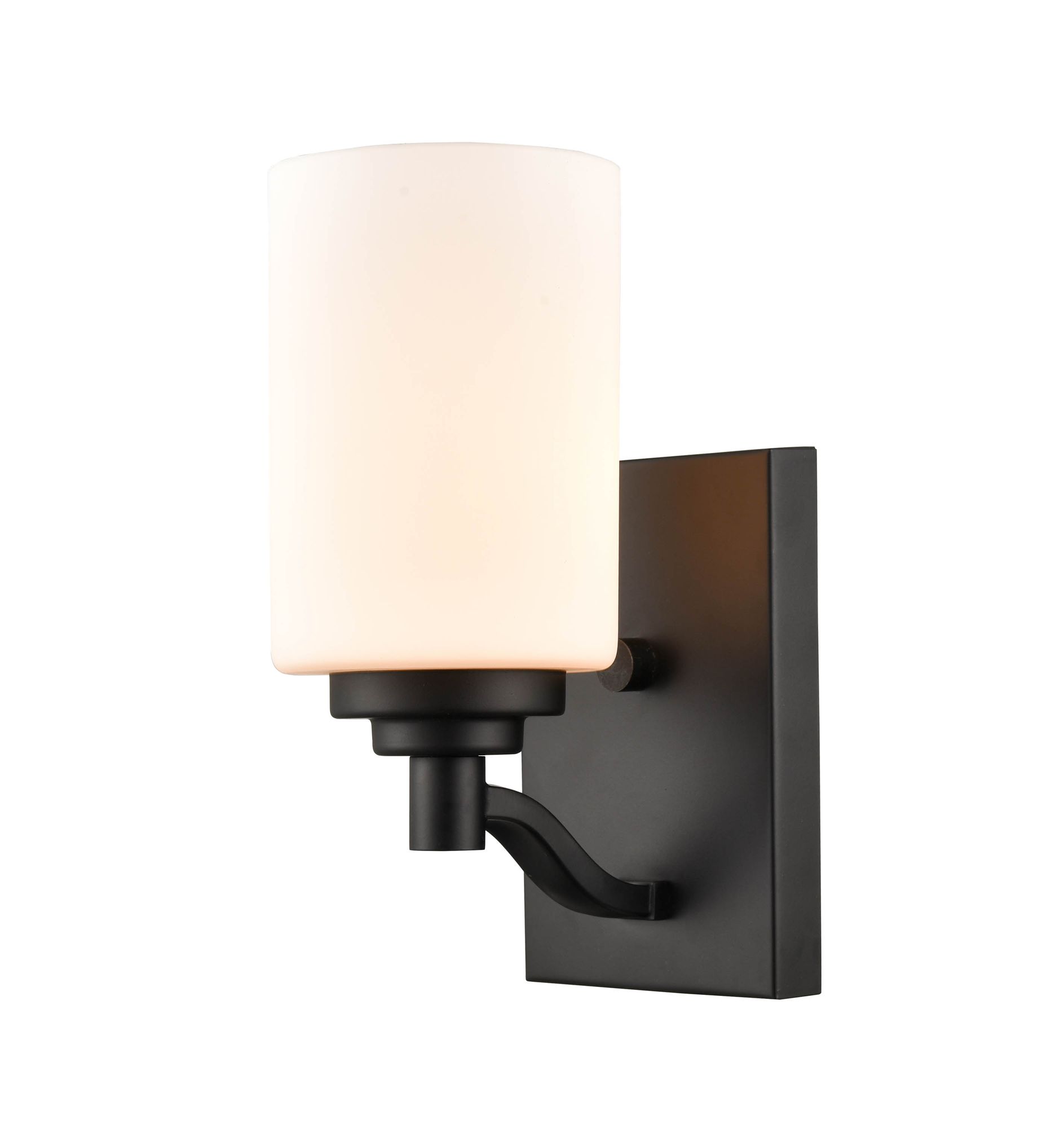 Image 2 Millennium Durham 1-Light 4.38" Matte Black Wall Sconce with Glass Shade more views