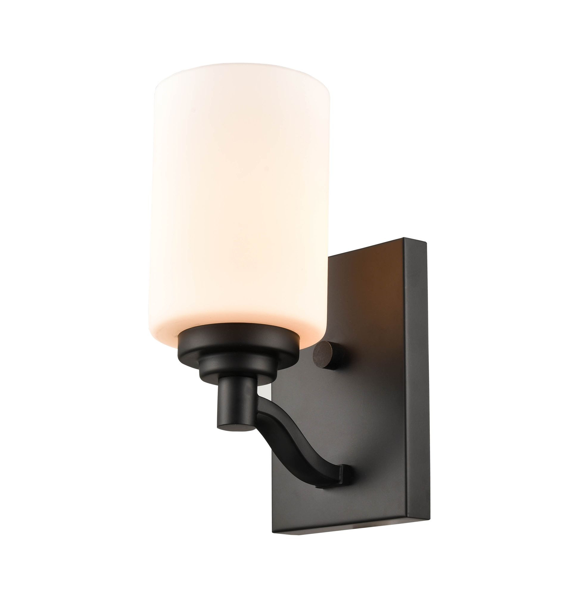 Image 3 Millennium Durham 1-Light 4.38" Matte Black Wall Sconce with Glass Shade more views