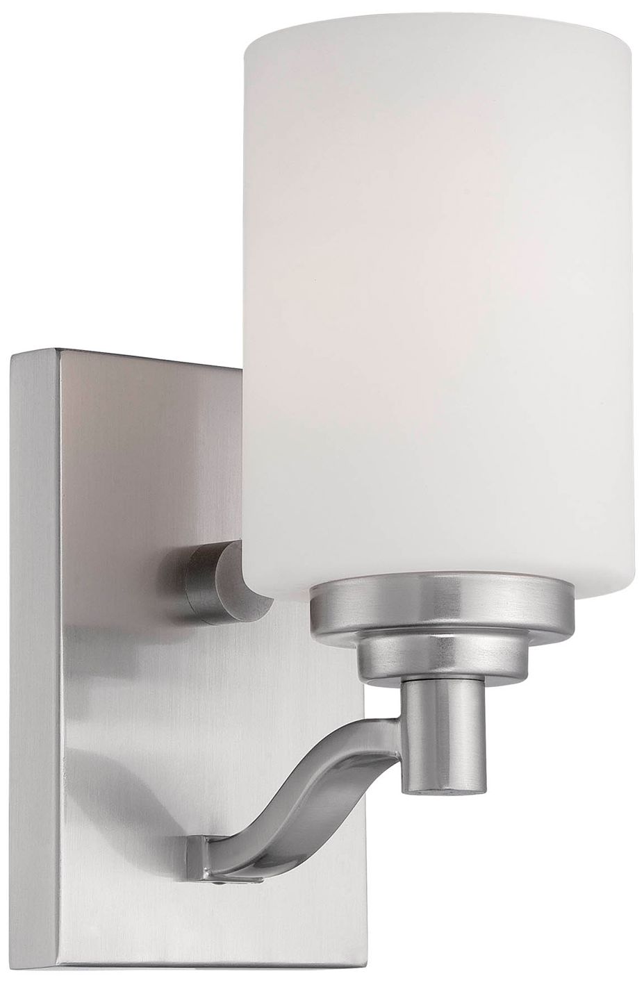 Millennium Durham 1-Light 4.38" Satin Nickel Wall Sconce with Glass Shade