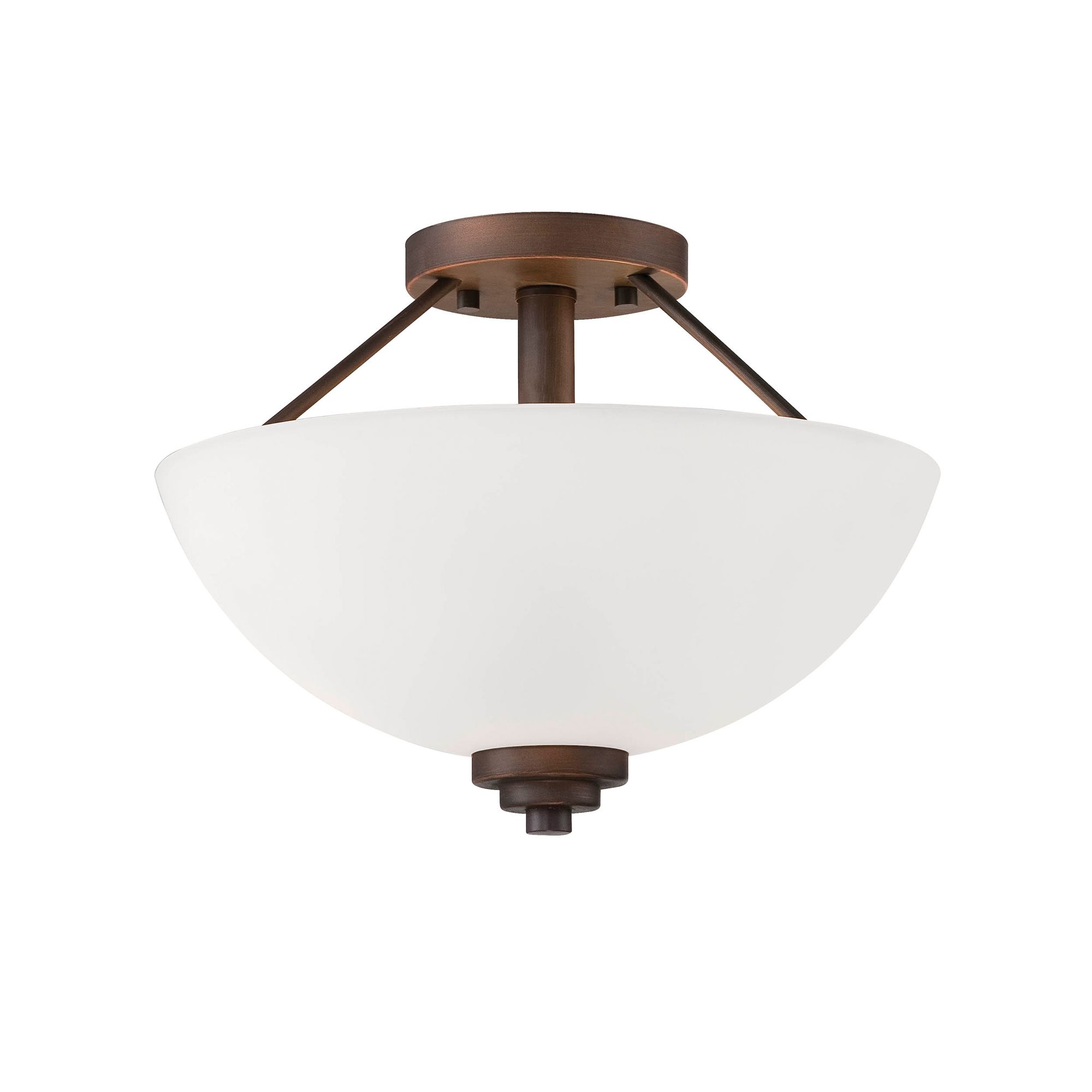 Image 2 Millennium Durham 2-Light 13.5" Rubbed Bronze Semi-Flush with Glass Sh more views