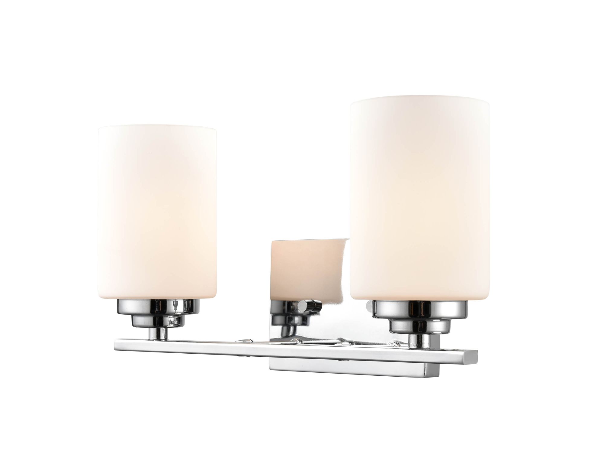 Image 2 Millennium Durham 2-Light 14.25" Chrome Vanity Light with Glass Shade more views