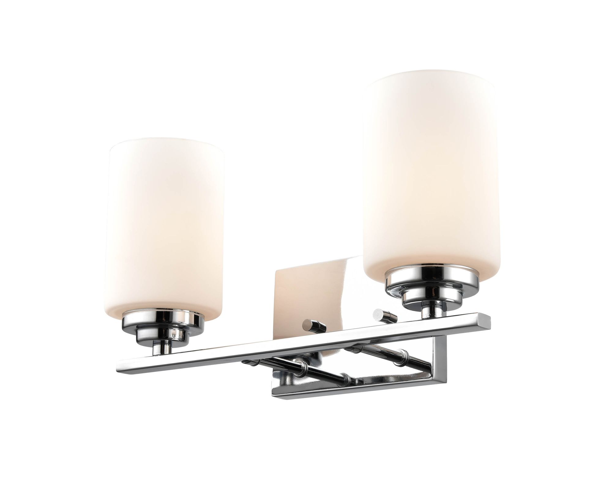 Image 3 Millennium Durham 2-Light 14.25" Chrome Vanity Light with Glass Shade more views