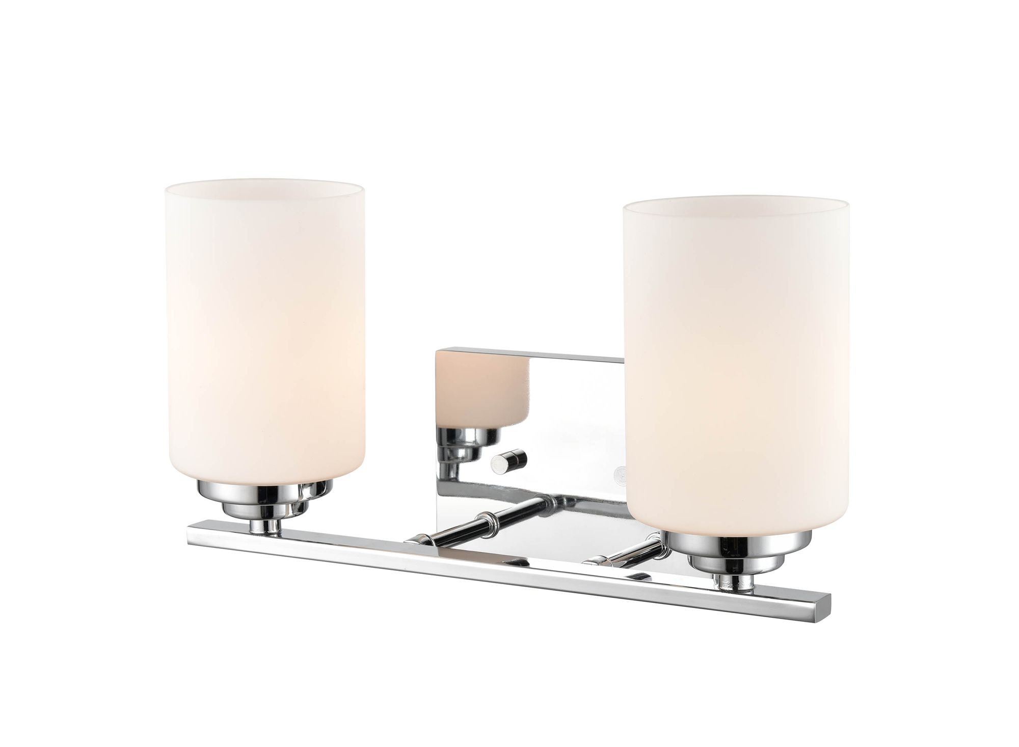 Image 4 Millennium Durham 2-Light 14.25" Chrome Vanity Light with Glass Shade more views