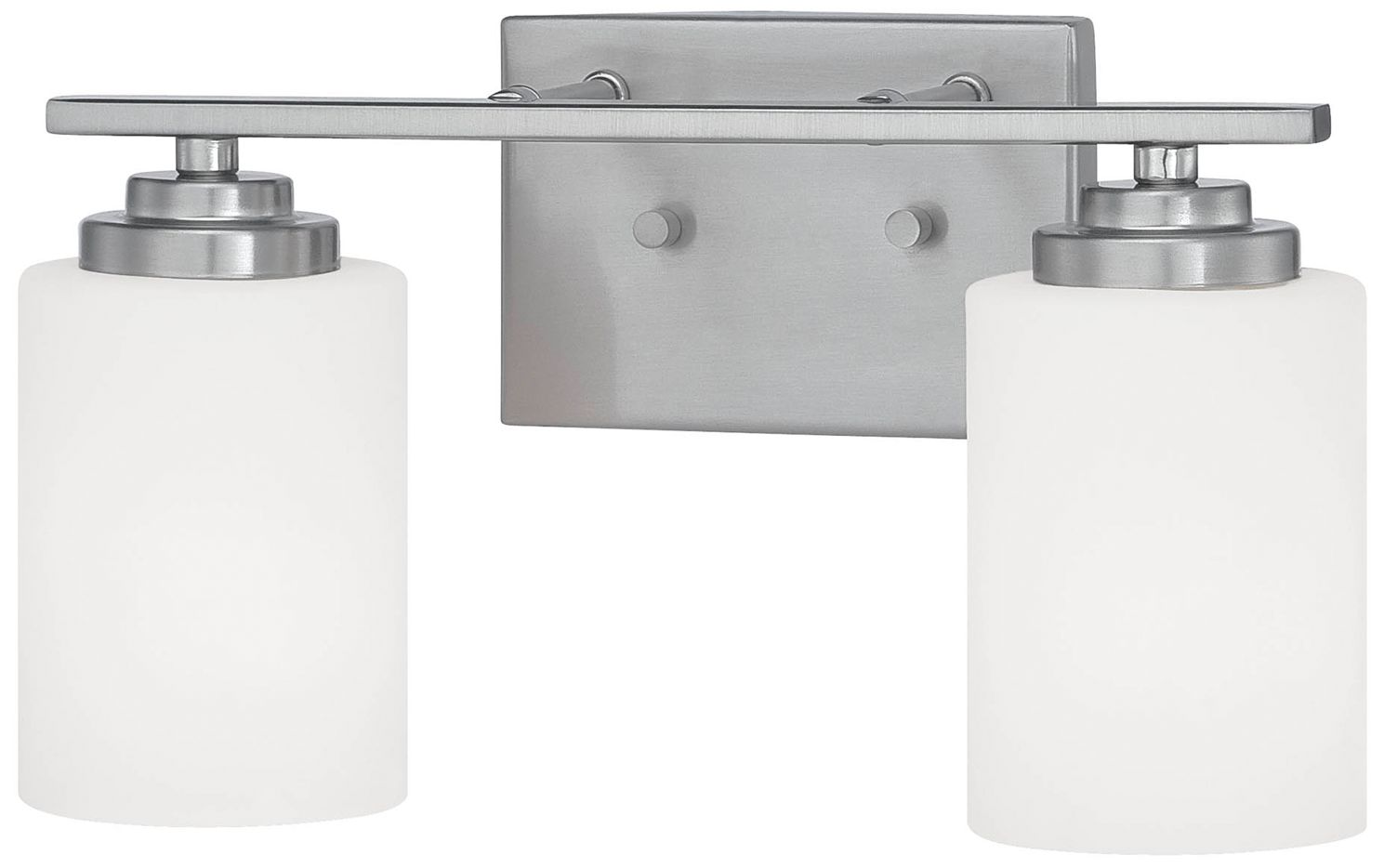 Millennium Durham 2-Light 14.25" Satin Nickel Vanity Light with Glass Shade