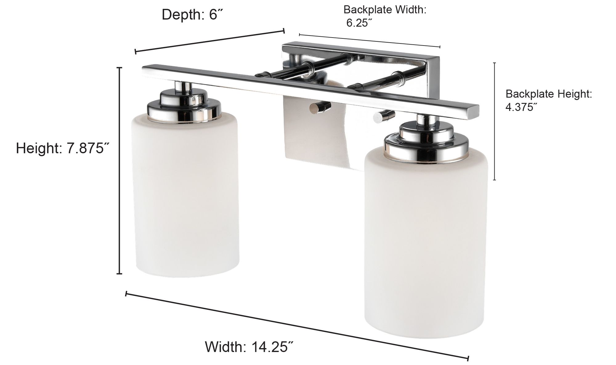 Image 2 Millennium Durham 2-Light 14.25" Satin Nickel Vanity Light with Glass Shade more views