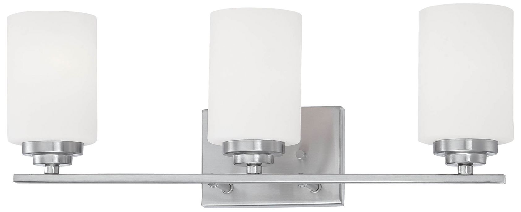 Image 3 Millennium Durham 3-Light 22" Satin Nickel Vanity Light with Glass Shade
